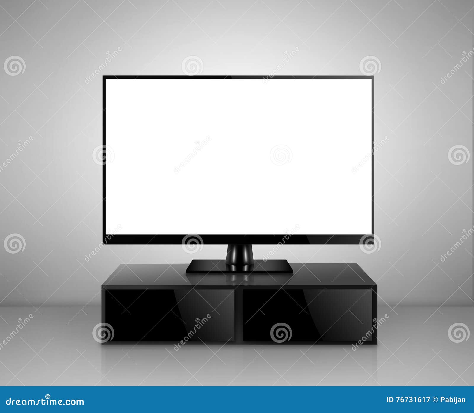 High Definition TV with TV Stand Stock Illustration Illustration of