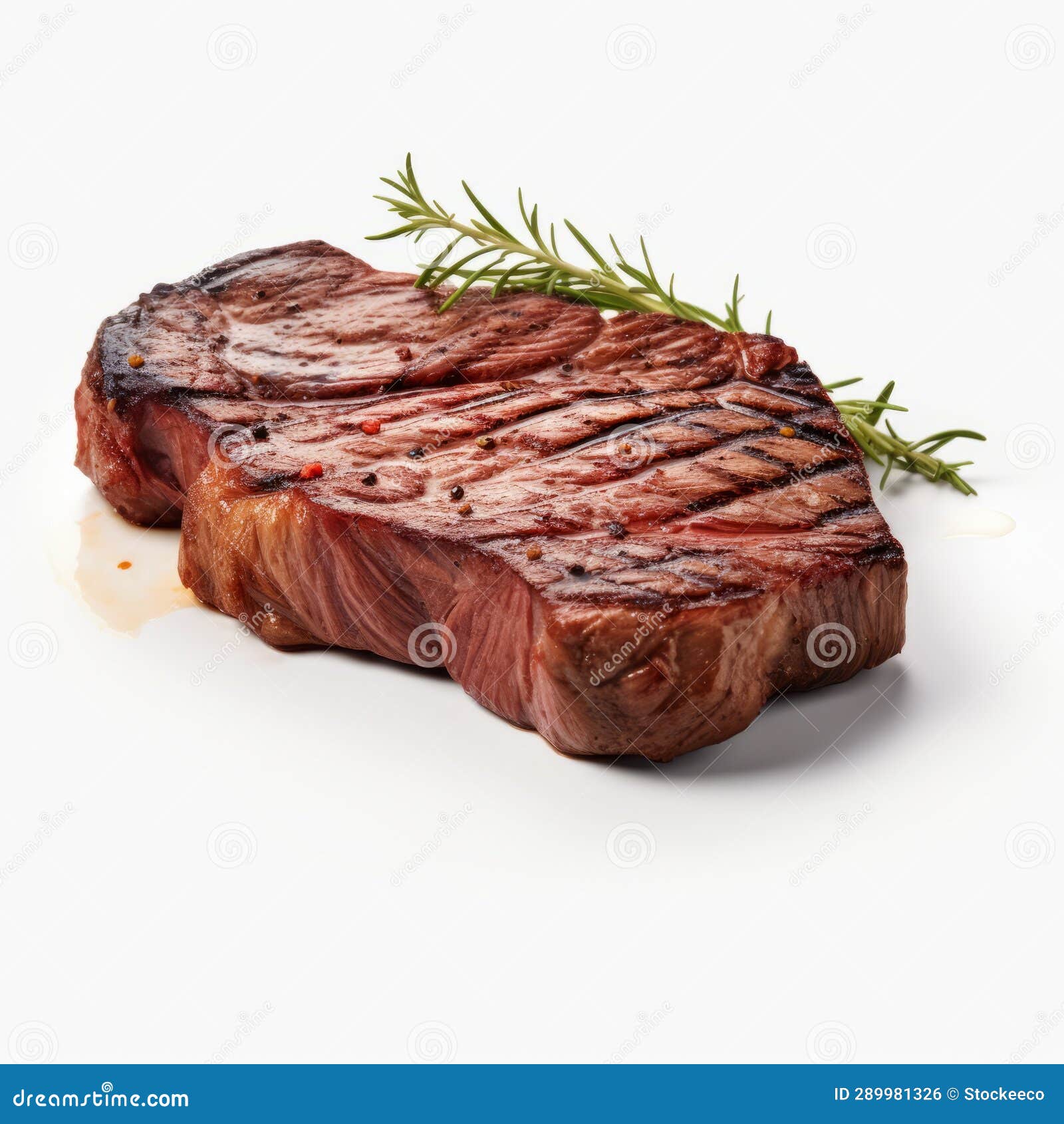 ultra realistic 4k sirloin steak on white background