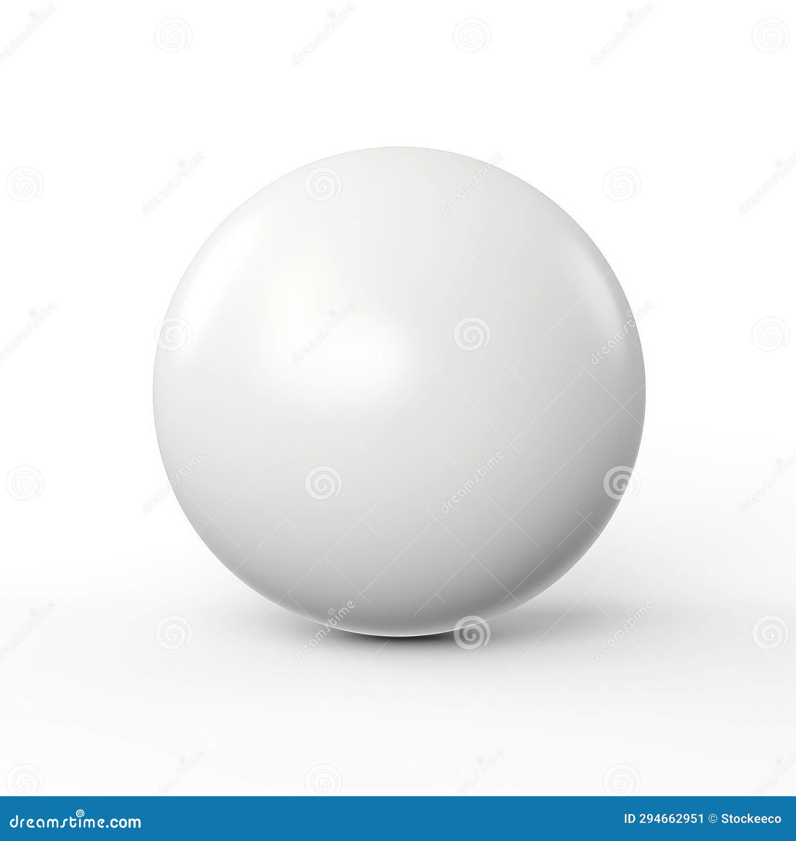 high detail 3d white ball on white background