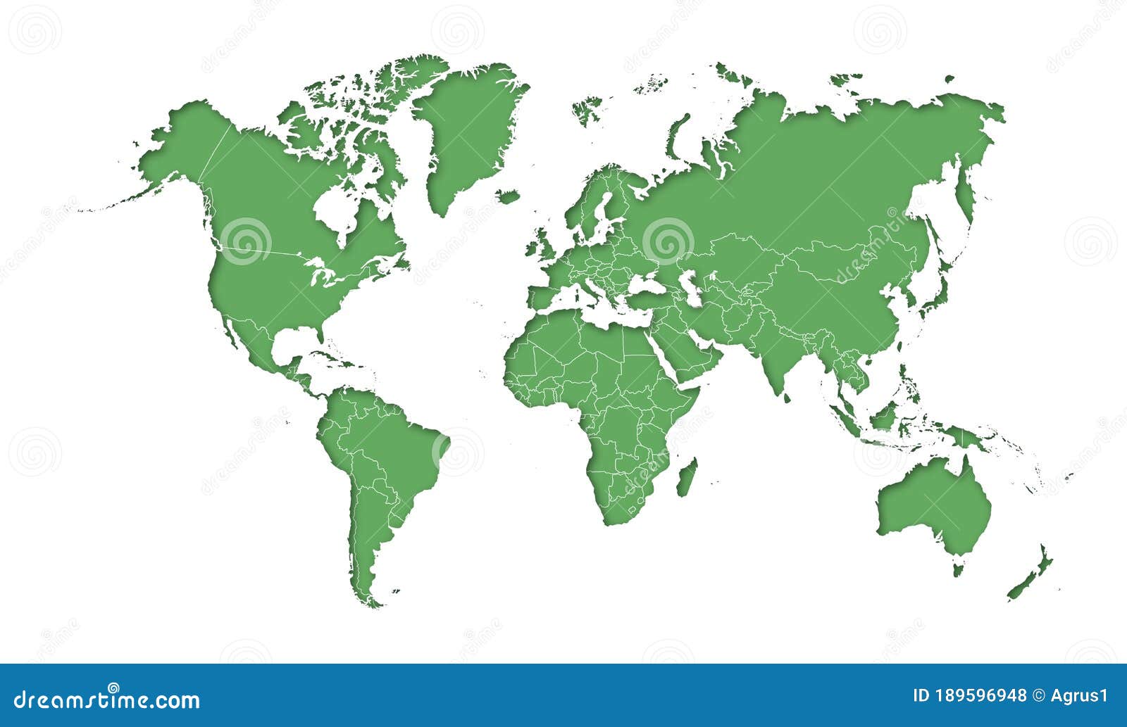 World Map With Countries Borders Stock Illustration Illustration Of ...