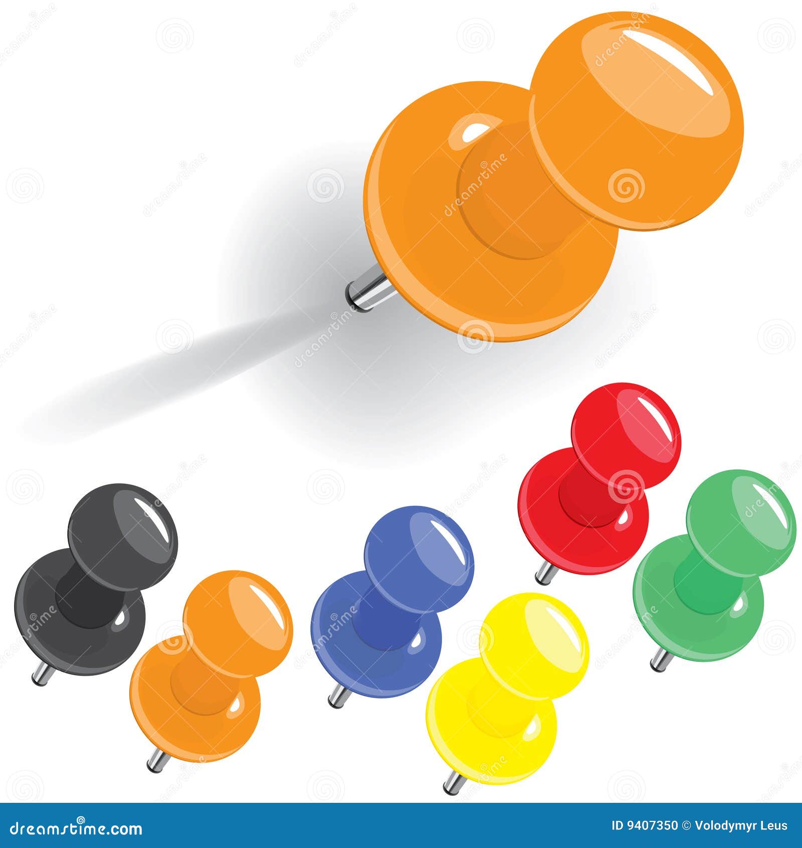 High Detailed Motley Pin Set Stock Vector Illustration of note, attachment 9407350