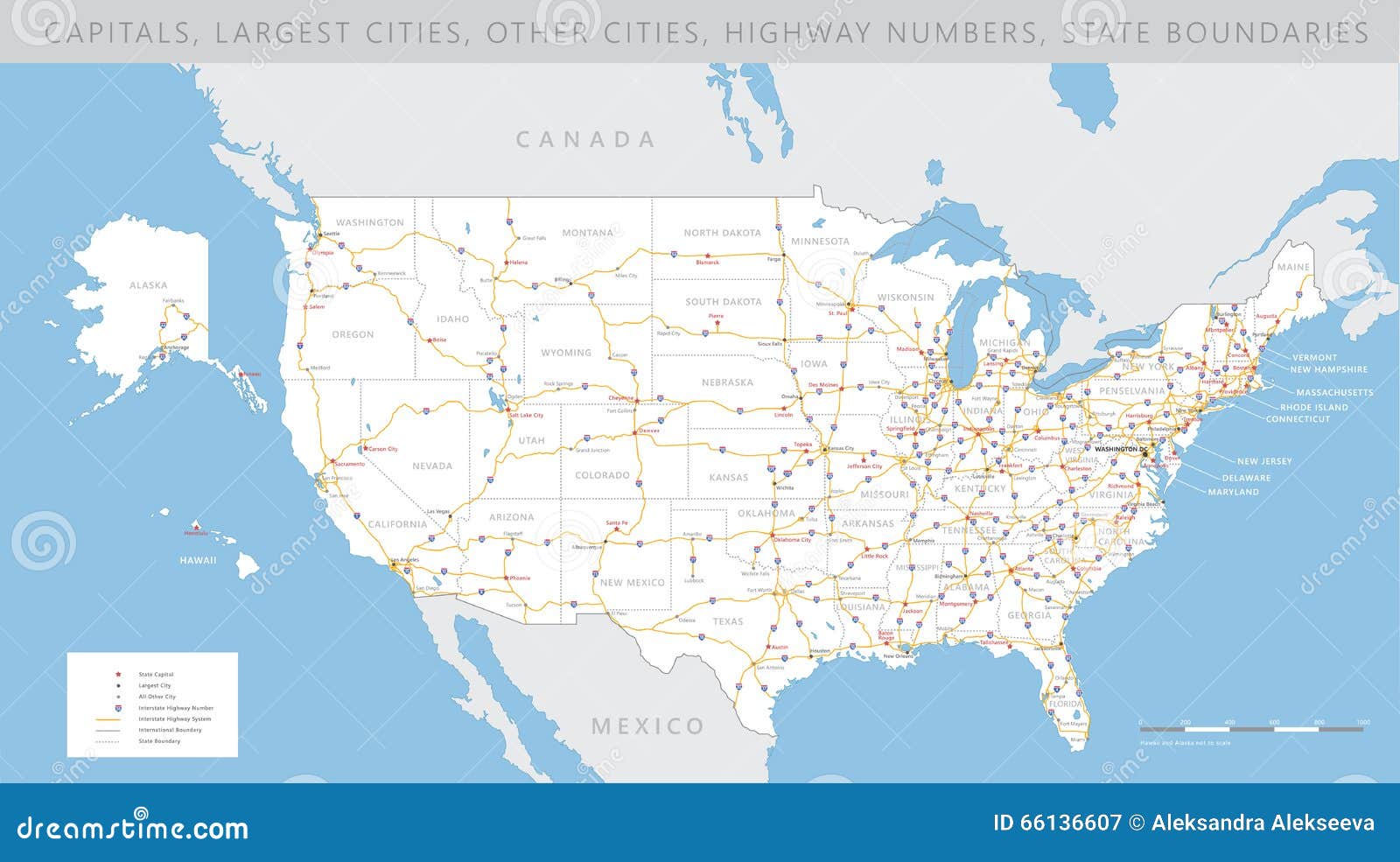 high detailed usa road map 