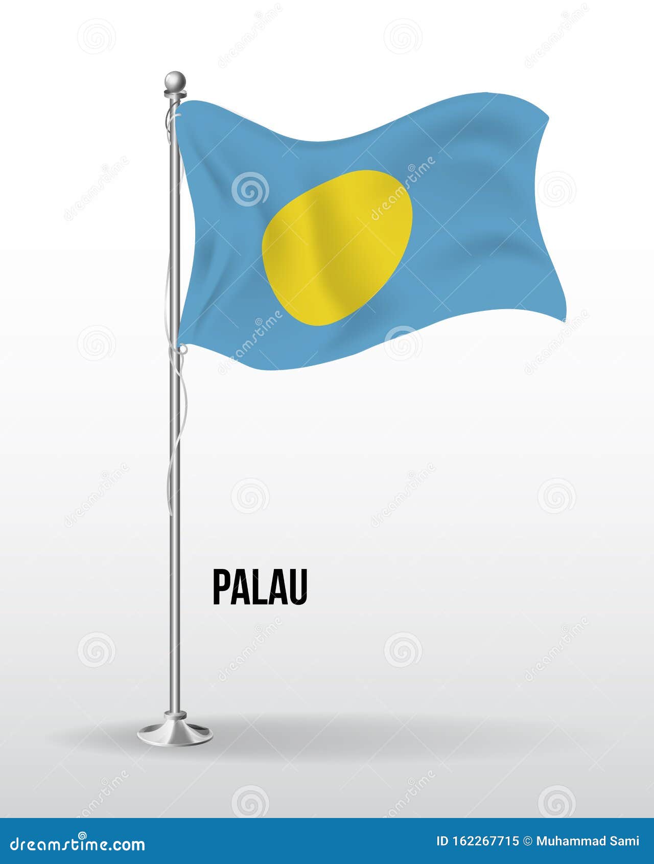 high detailed  flag of palua