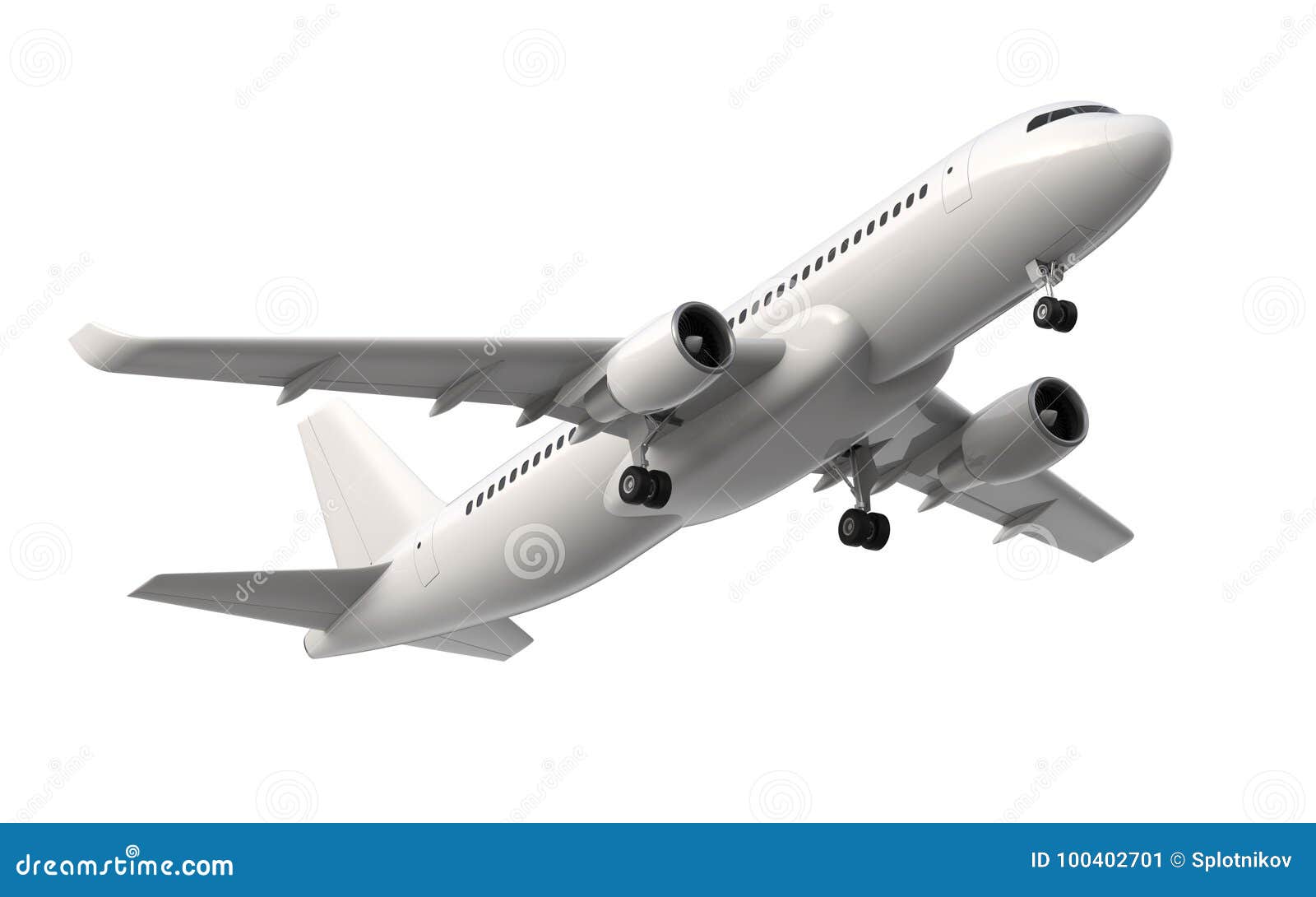 high detailed white airliner, 3d render on a white background. airplane take off,  3d . airline