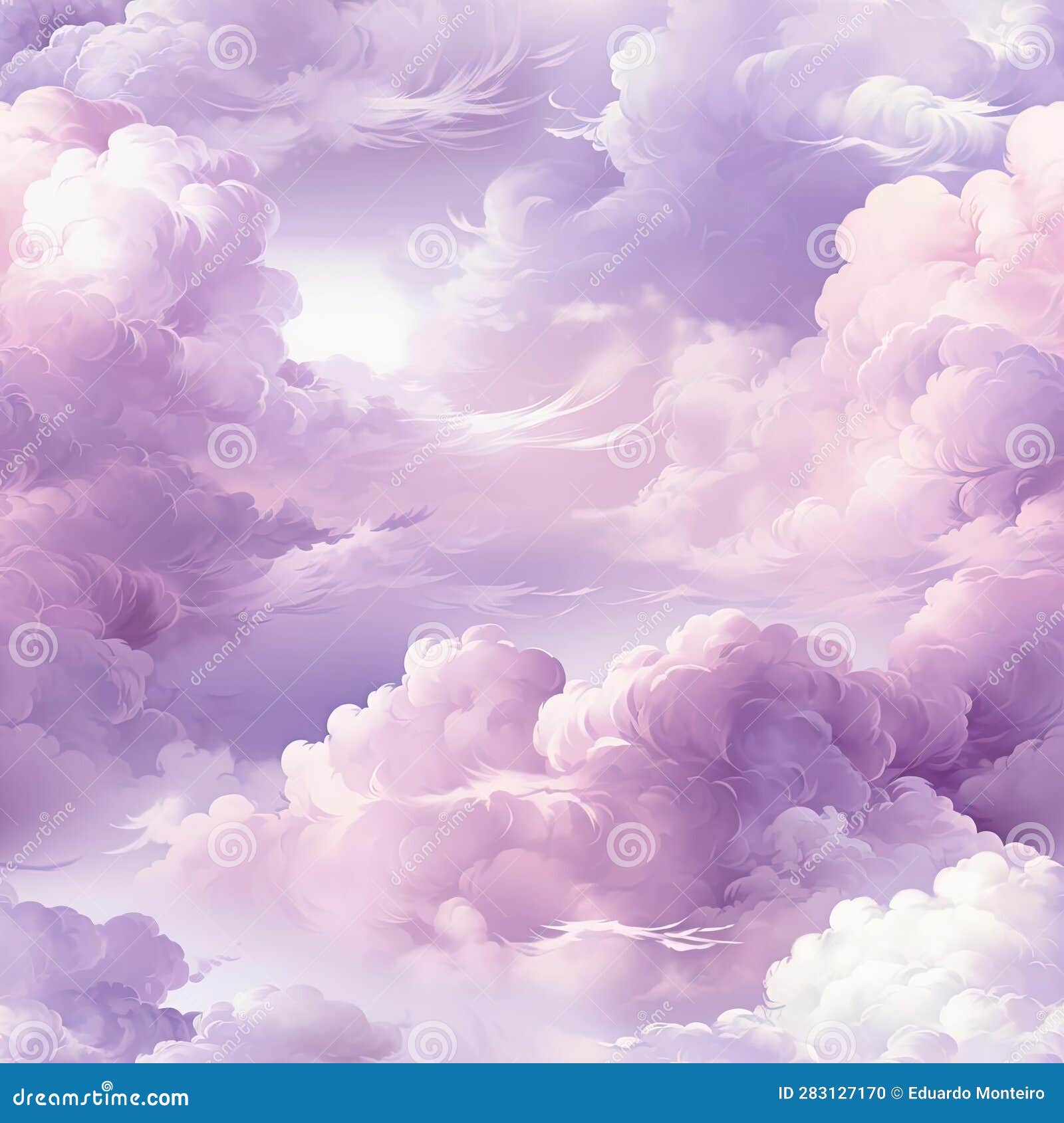 High Detailed White and Pink Cloud Background with Vector Illustration