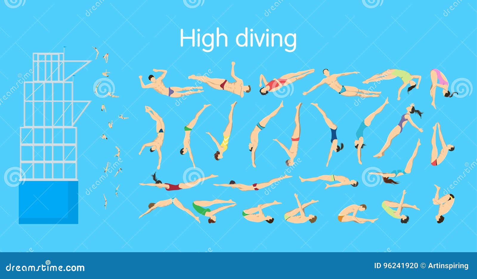 High diving set. stock vector. Illustration of active 96241920
