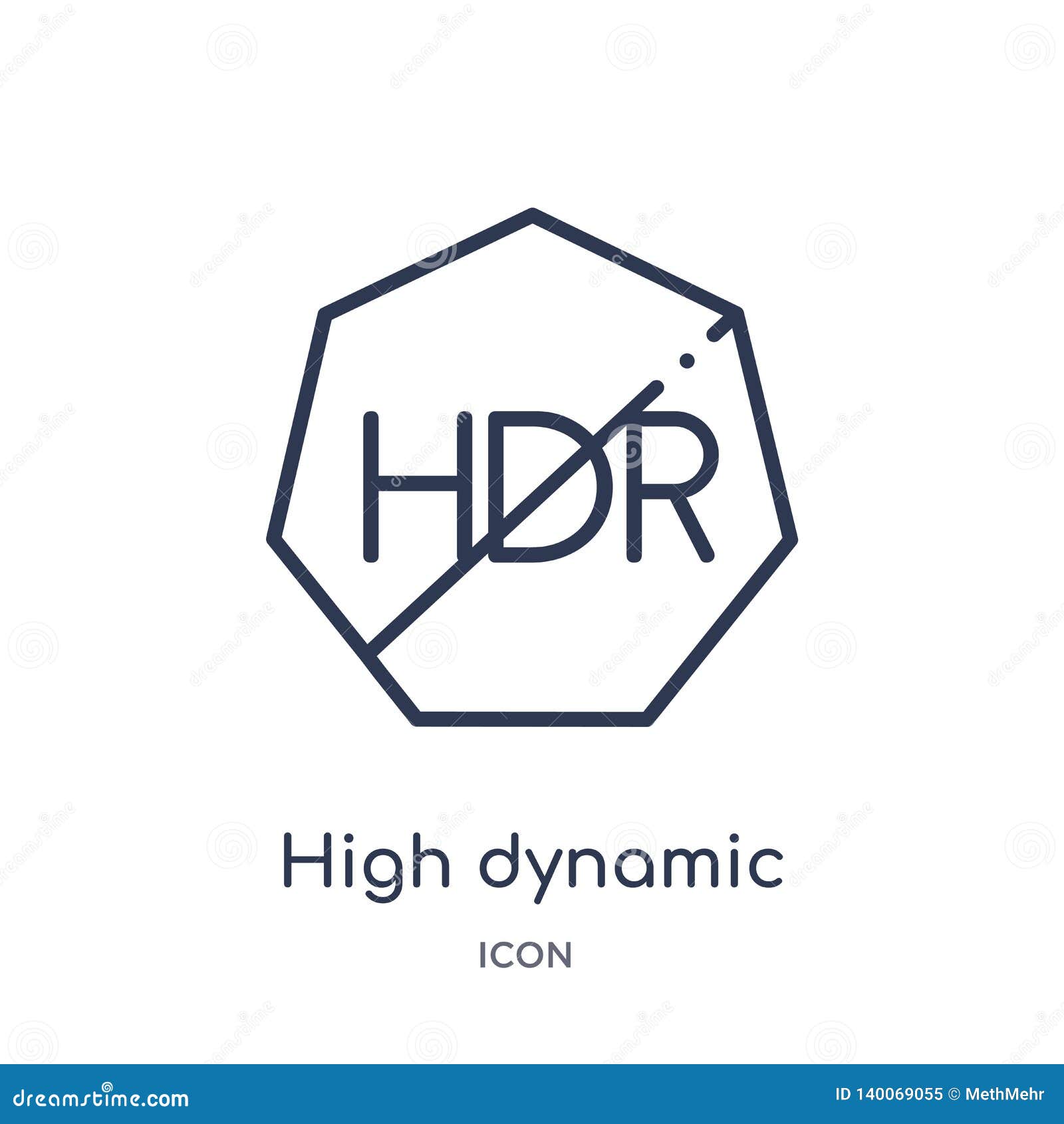 high dynamic range imaging icon from ultimate glyphicons outline collection. thin line high dynamic range imaging icon  on