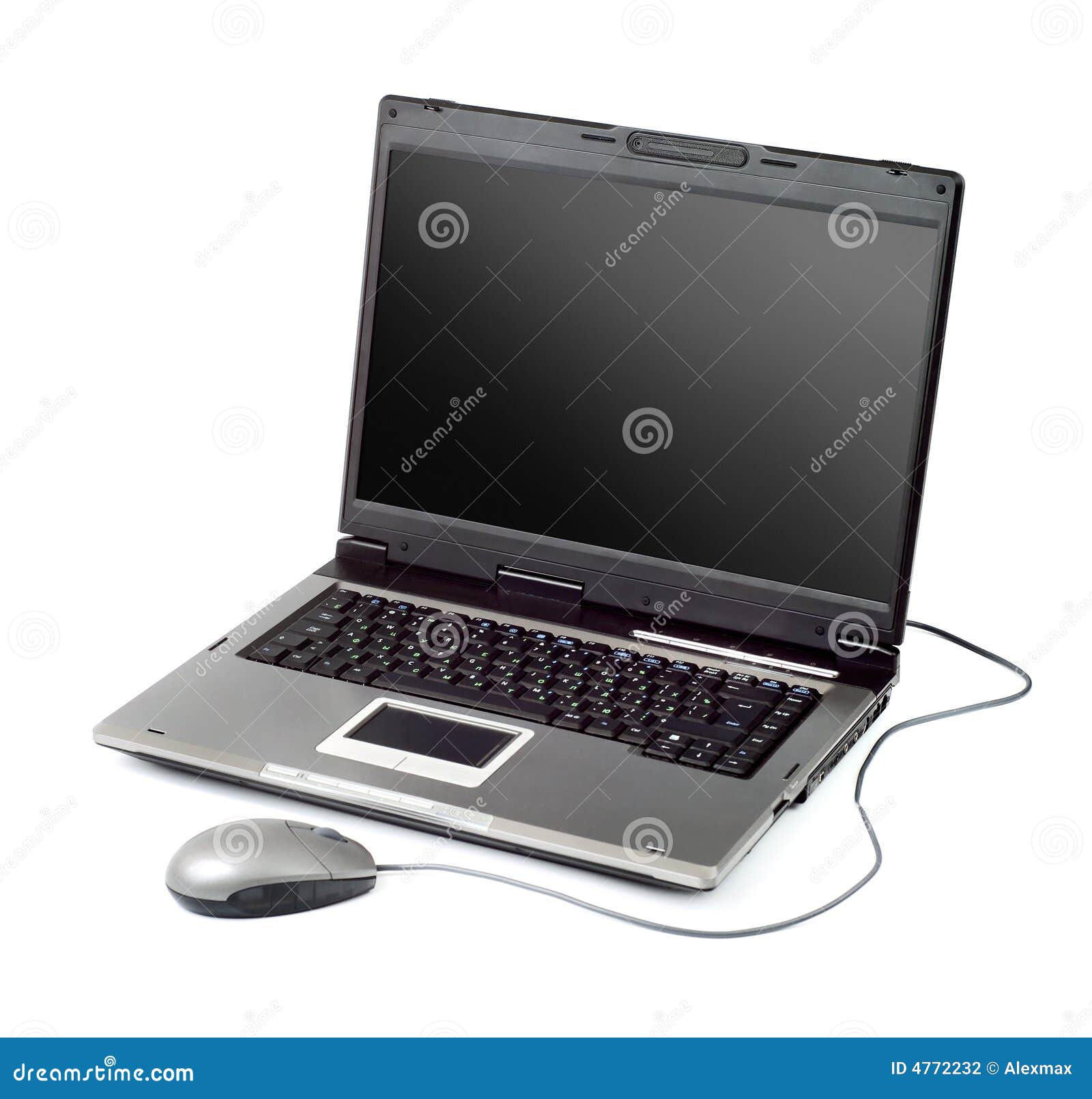 Highend Laptop Computer With Mouse Stock Photo Image of monitor, computer 4772232