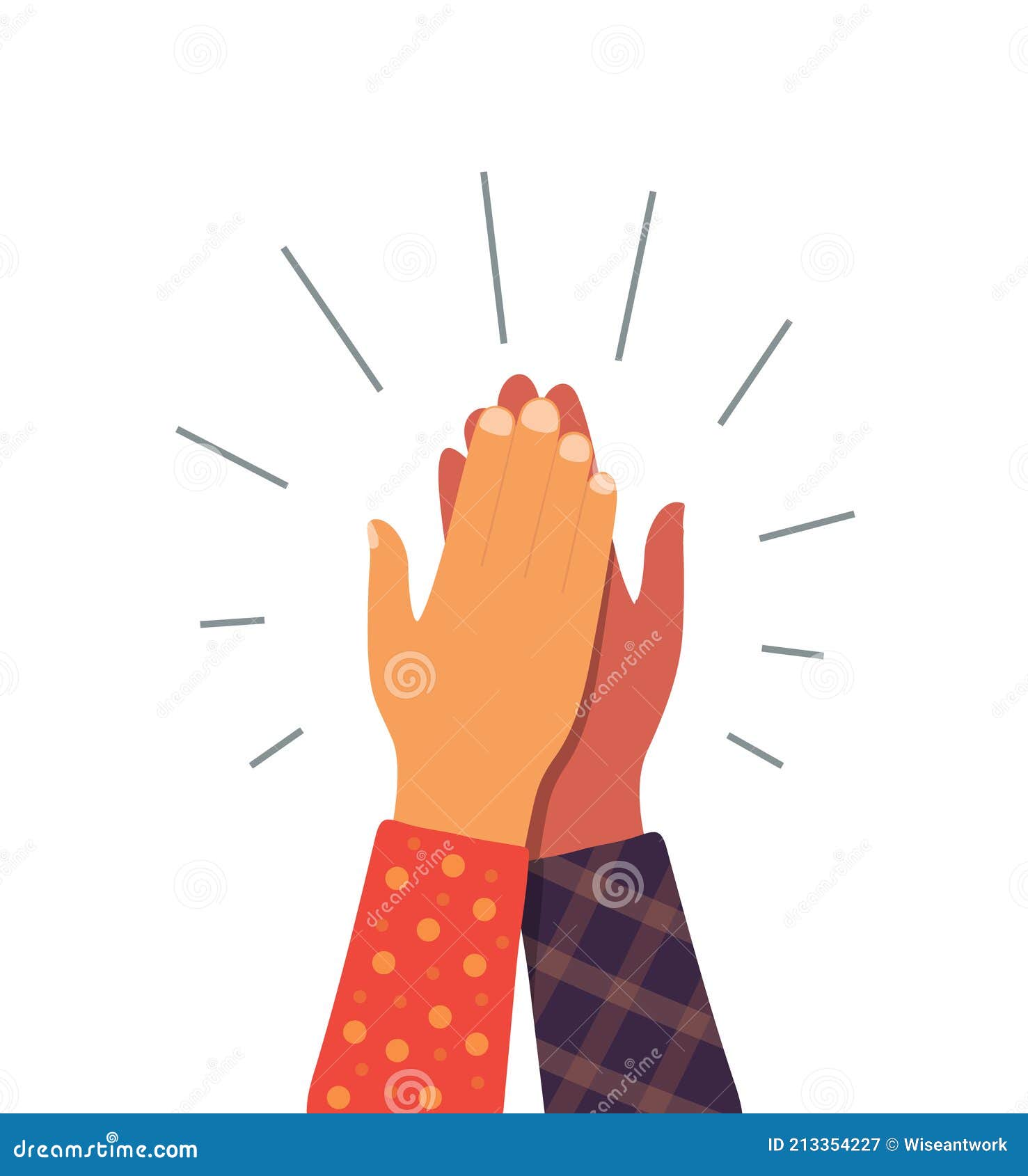 Premium Vector  High five hand drawn lettering two hands clapping in high  five gesture teamwork friendship unity