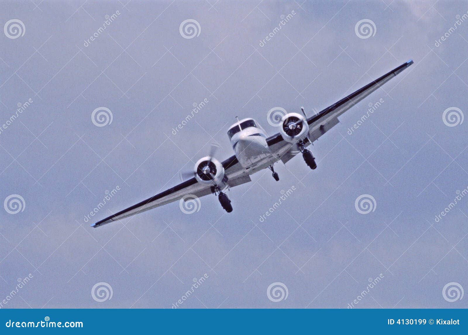 High Flying Prop Plane stock image. Image of propeller 4130199