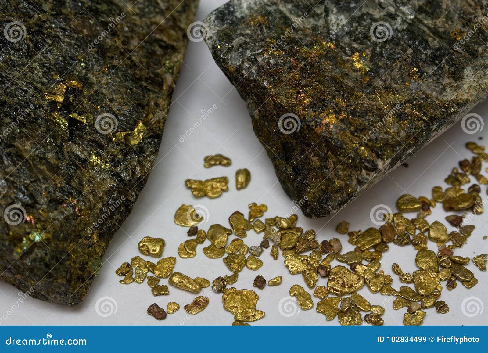 high-grade gold ore and california placer gold nuggets