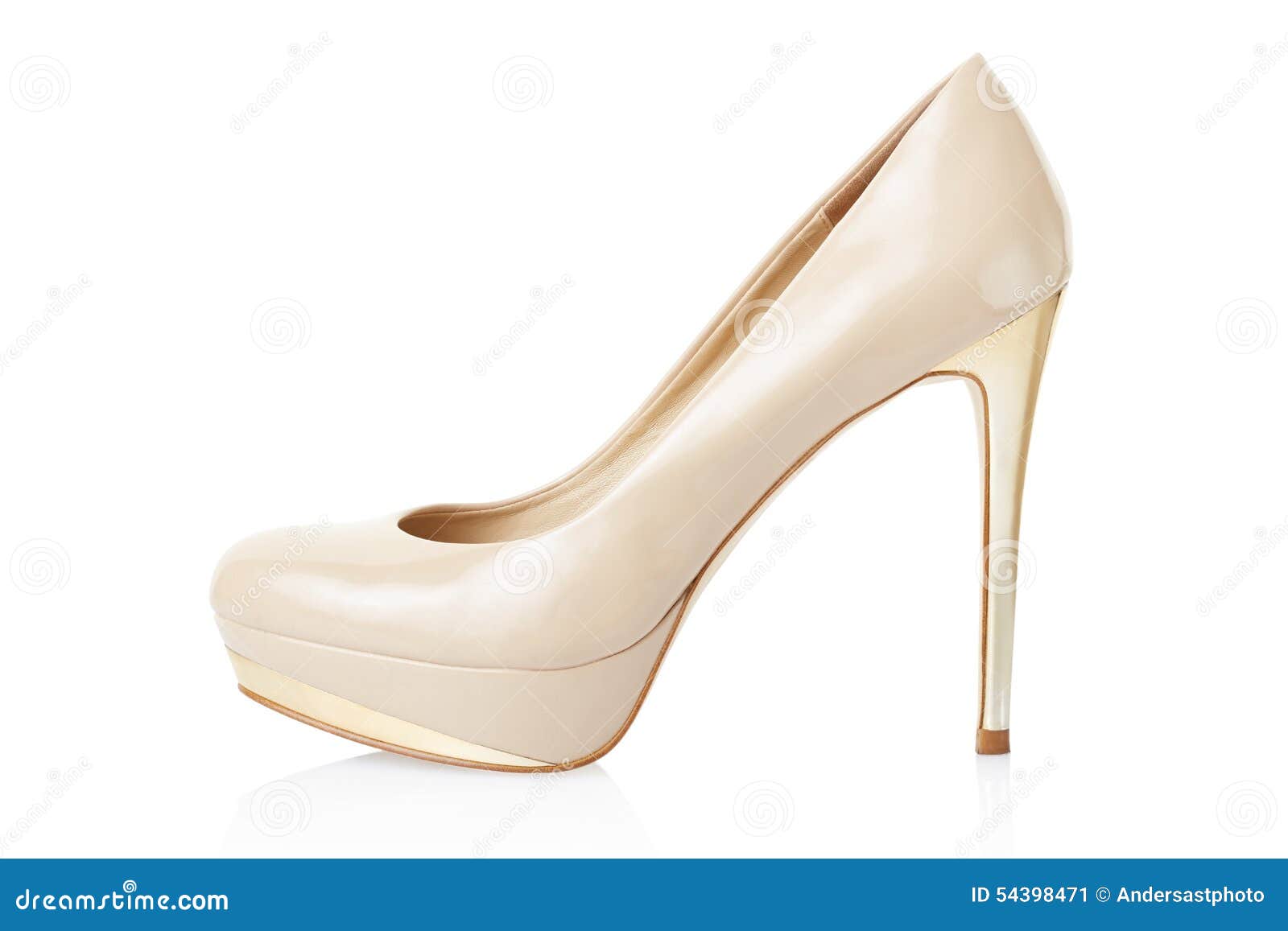 High Heel Beige Elegant Shoe Stock Image Image of golden, accessory