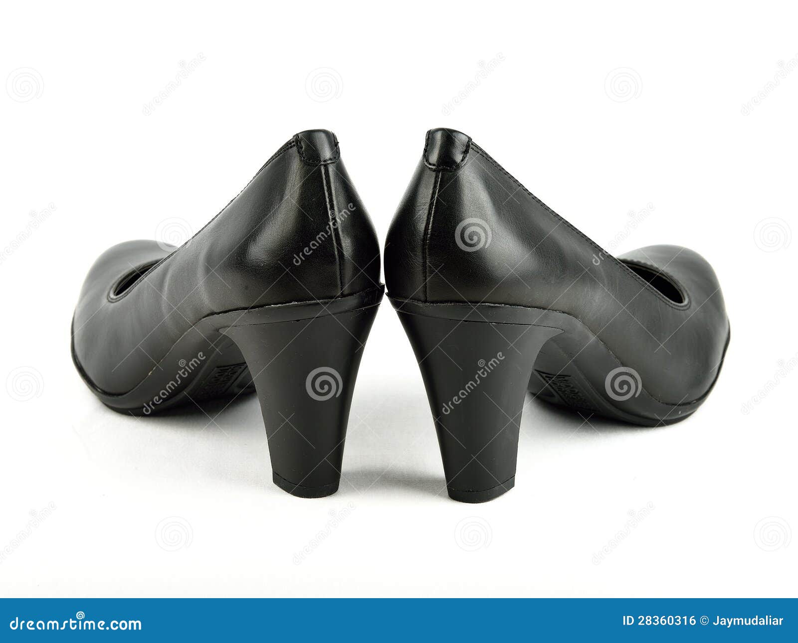 High Heel Black Leather Shoe Stock Photo Image of beautiful