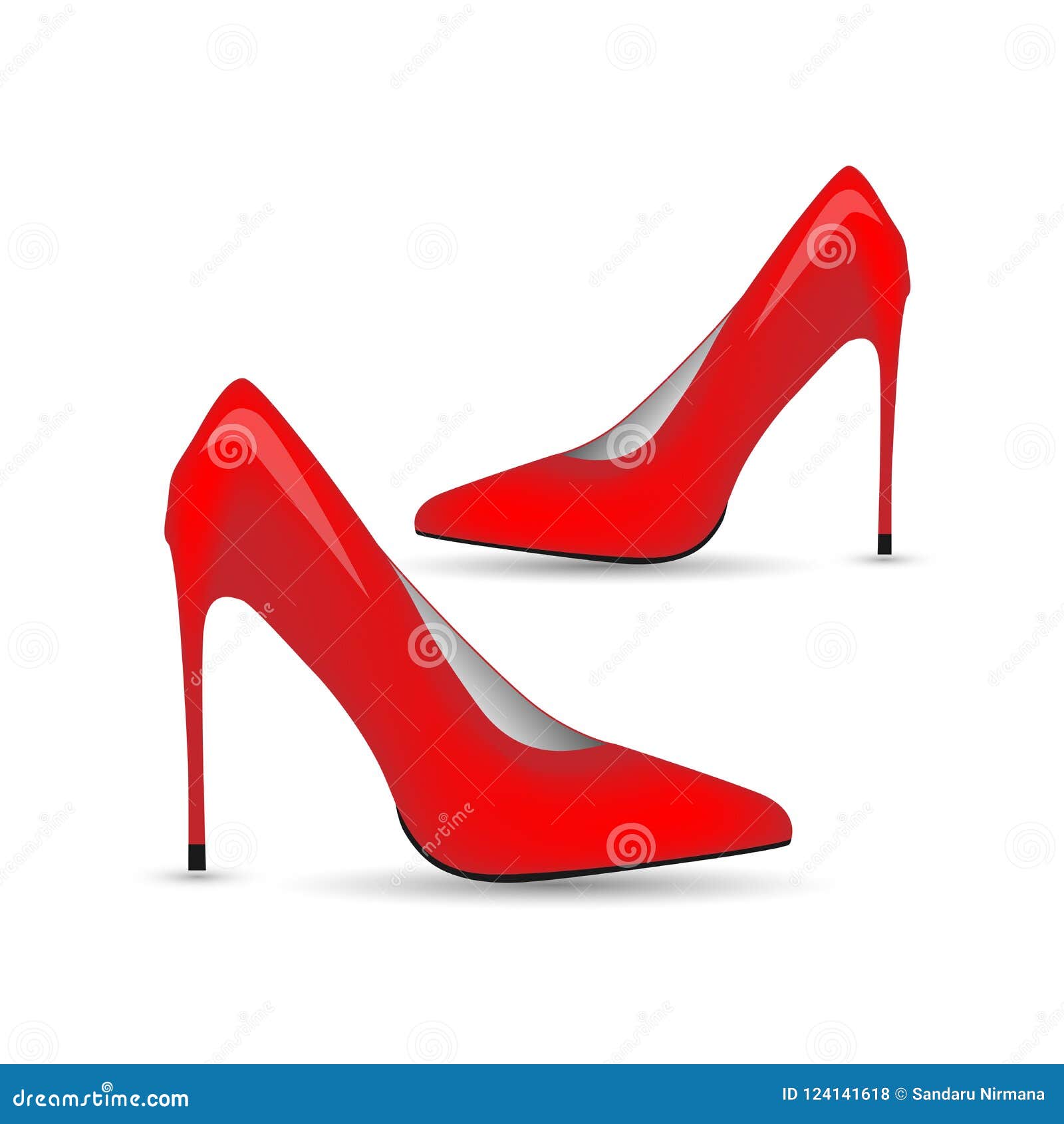 High Heel Red Shoe Icon on White Background Stock Vector - Illustration ...