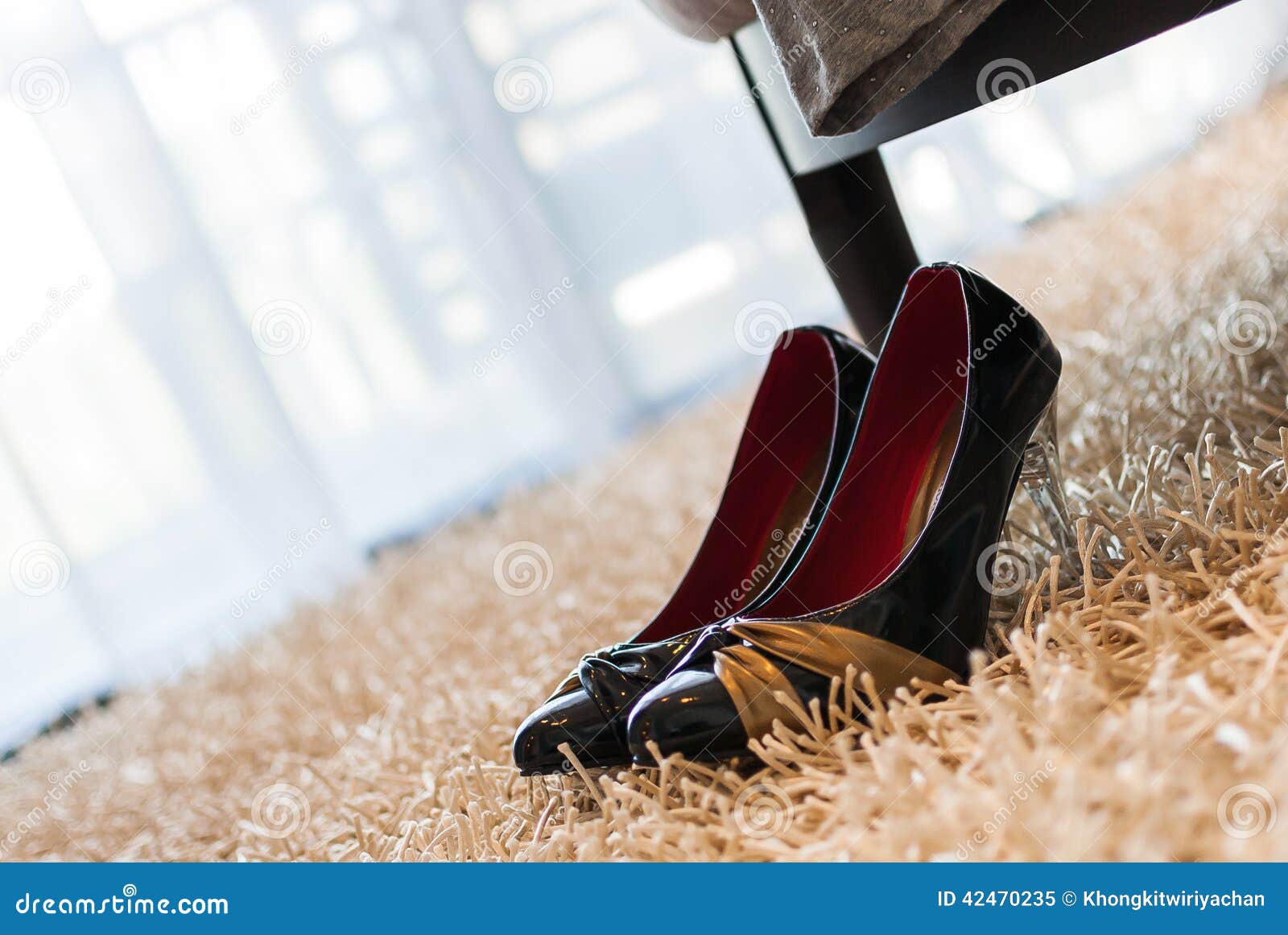 Highheeled shoe on carpet stock image. Image of white 42470235