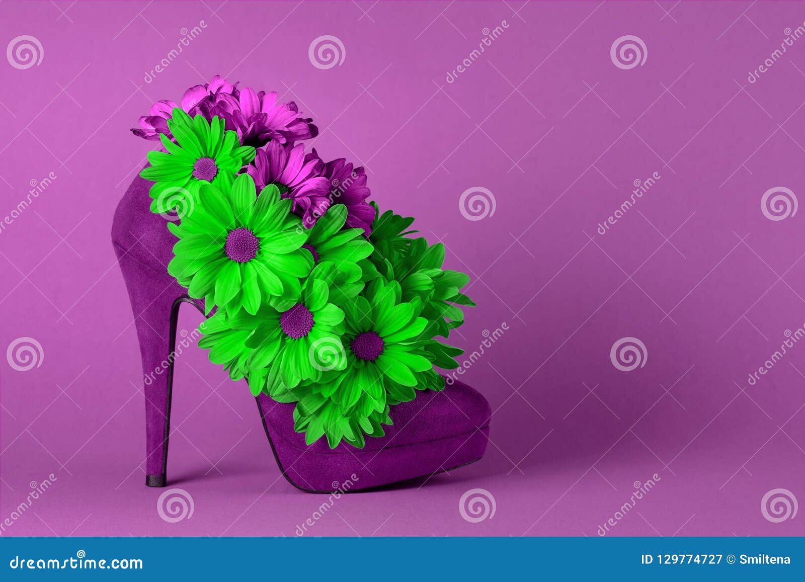 High-heeled Shoes Decorated with Flowers Stock Image - Image of ...