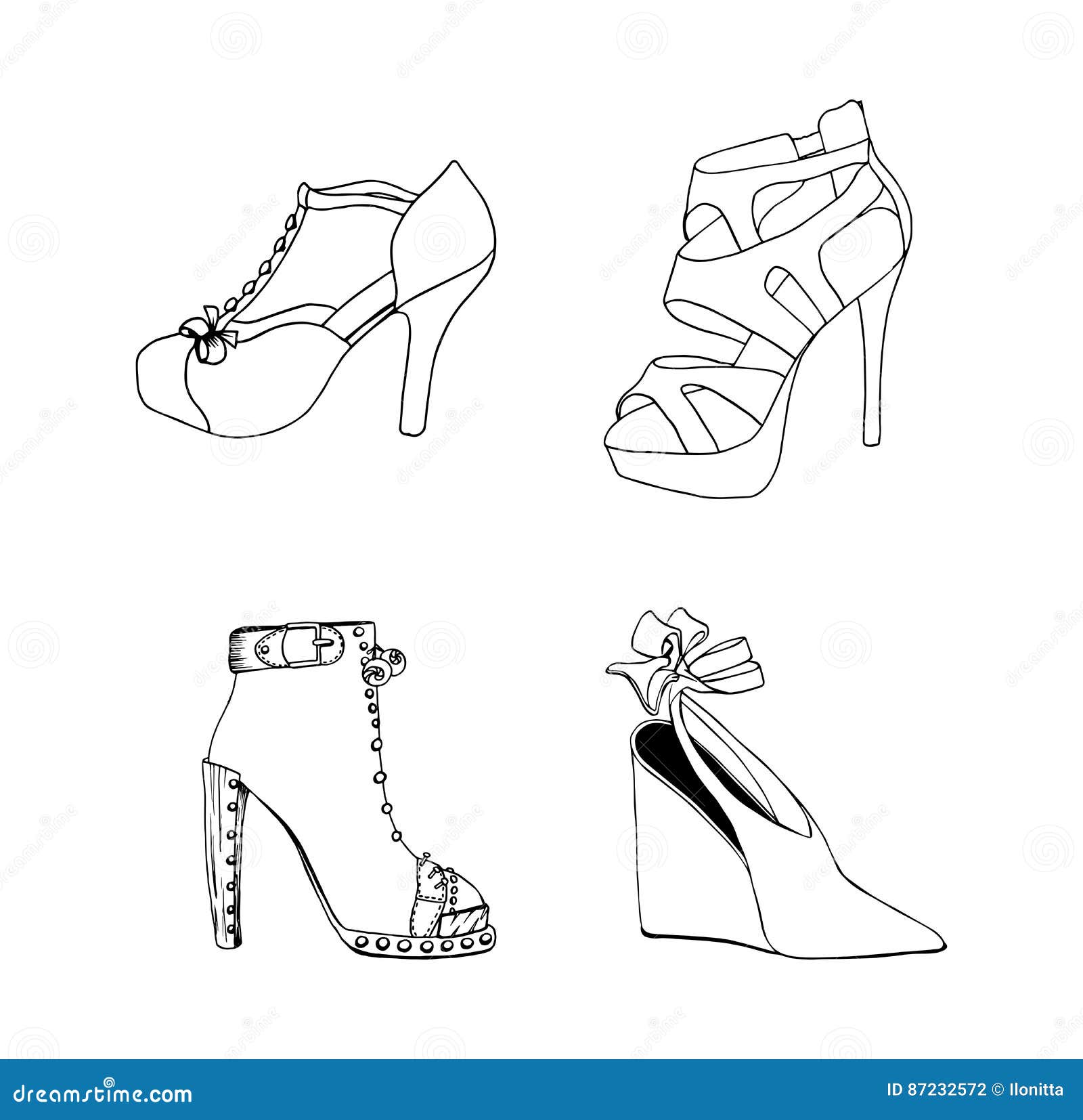 High-heeled Shoes for Woman. Fashion Footwear Set Stock Vector -  Illustration of adult, page: 87232572