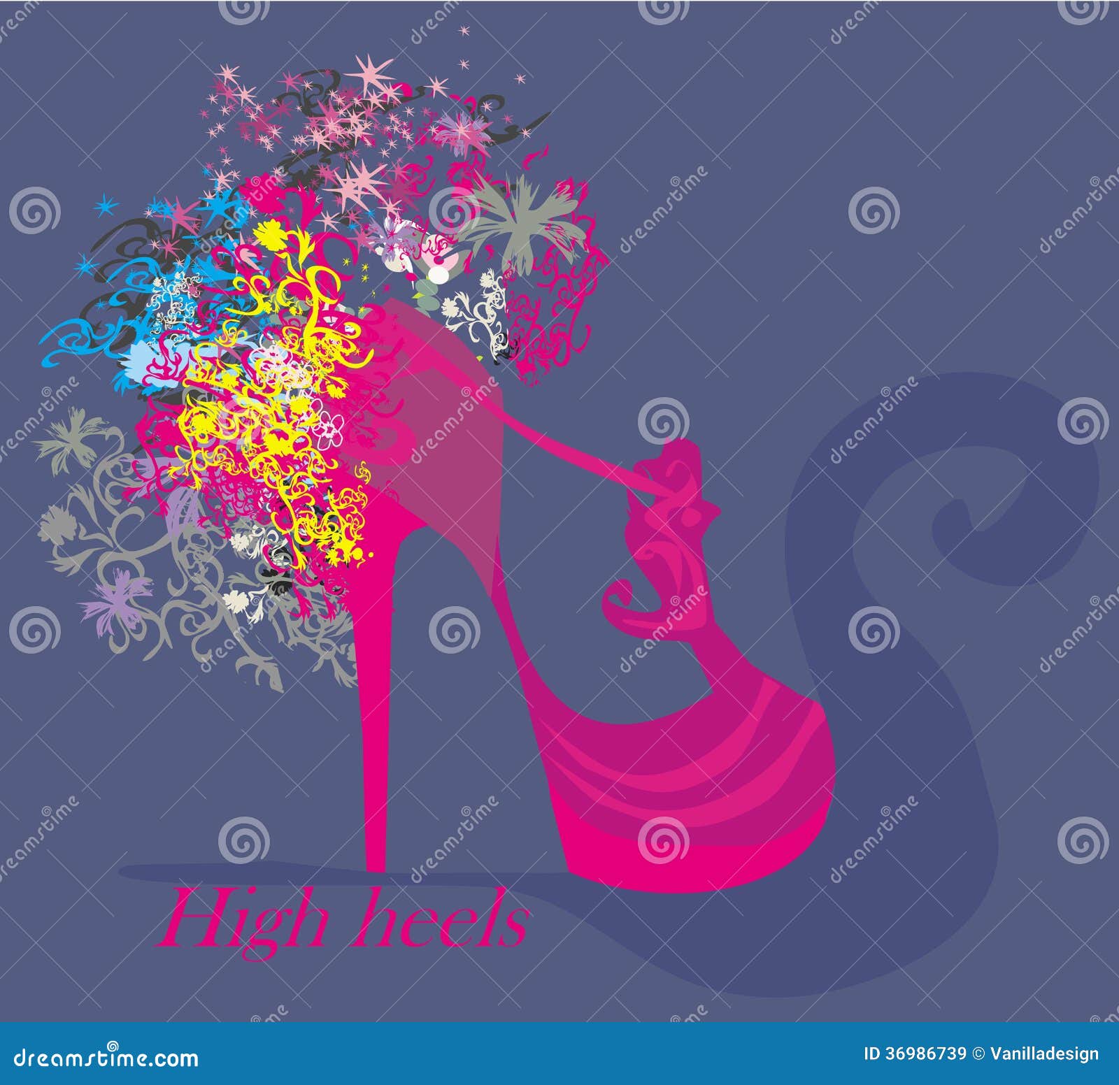 High Heels Background with Place for You Text Stock Vector ...