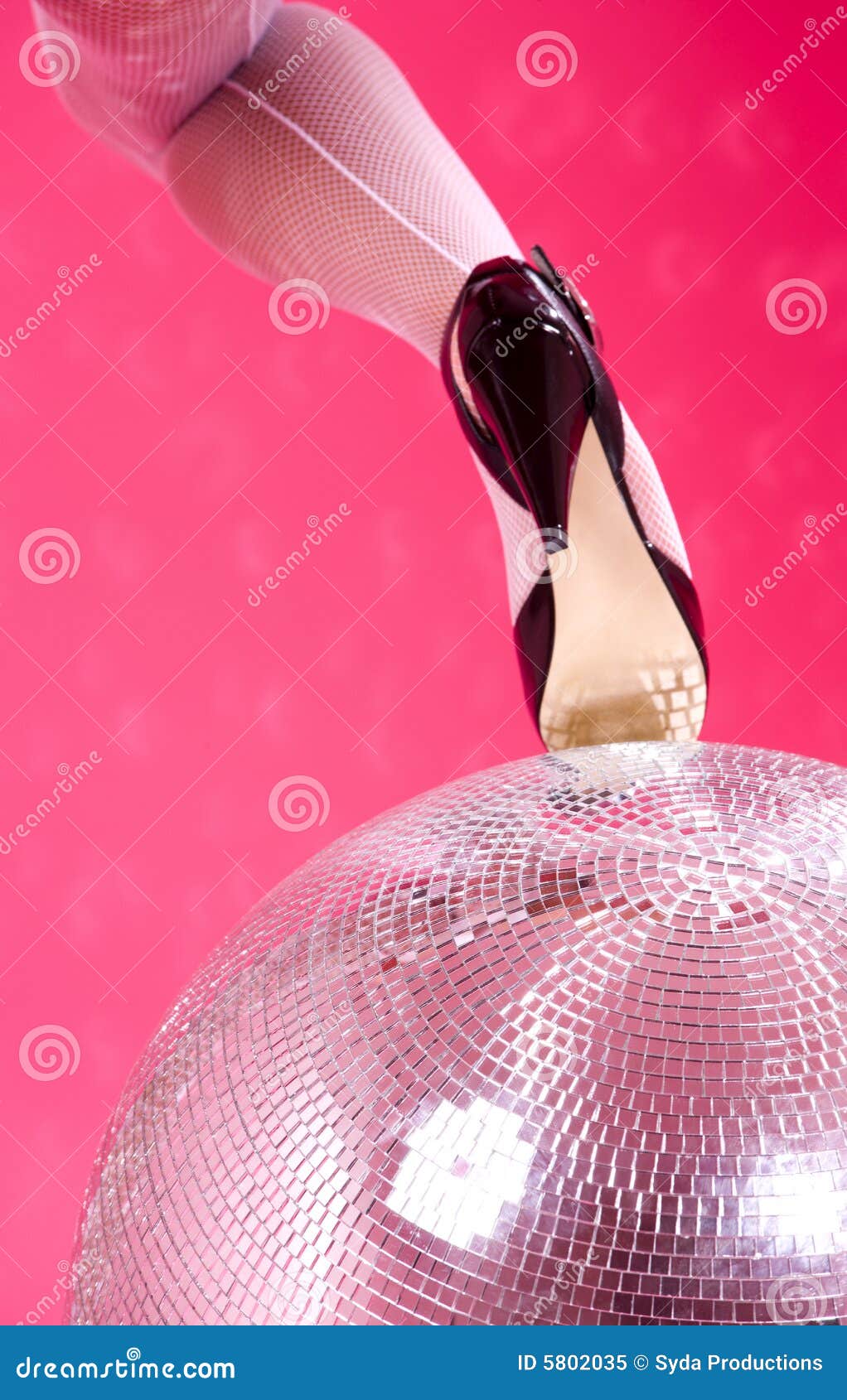 High heels and disco ball stock image. Image of bright 5802035