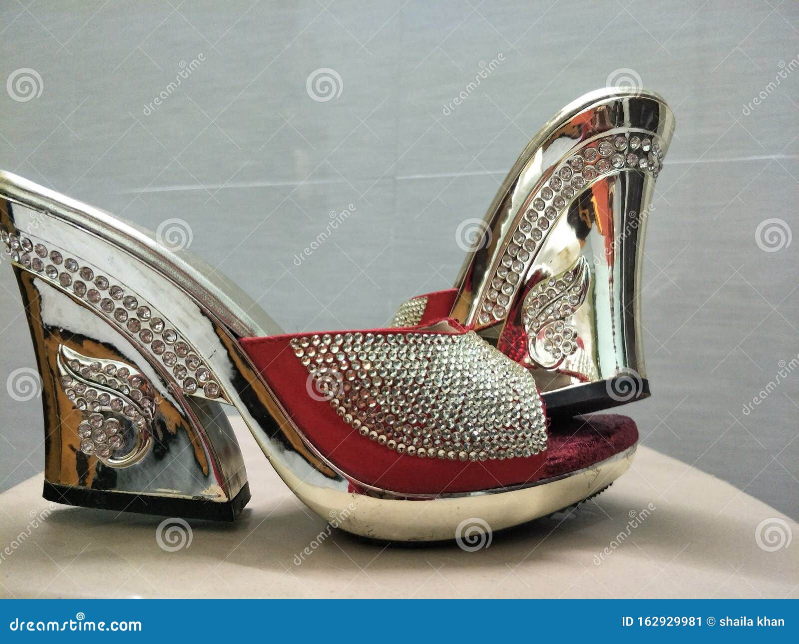 High heels in red color stock image. Image of sandals - 162929981