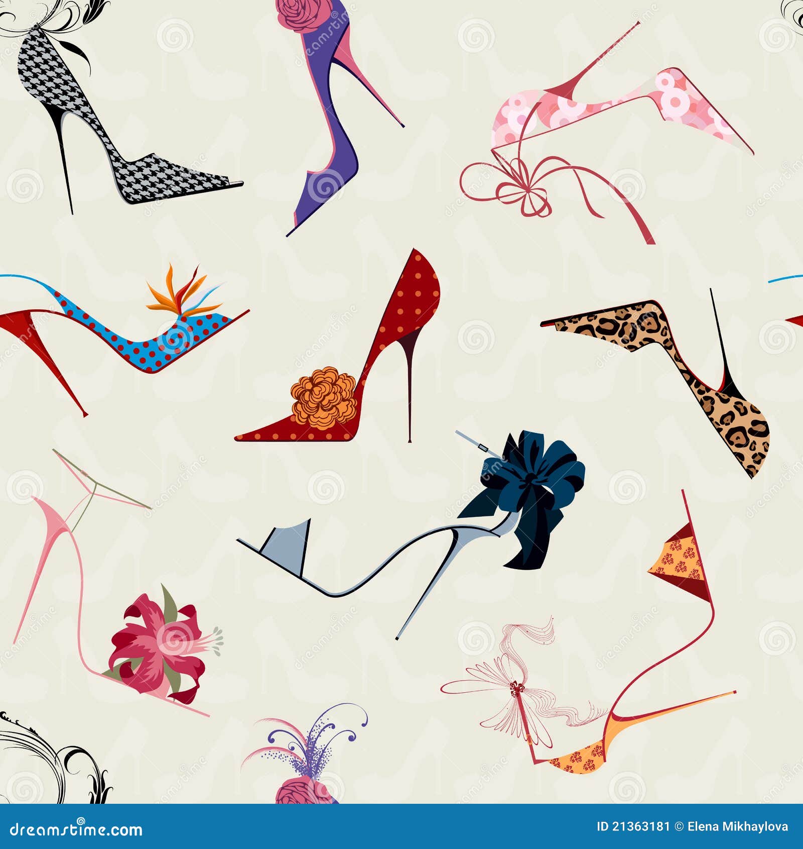 high heels seamless pattern
