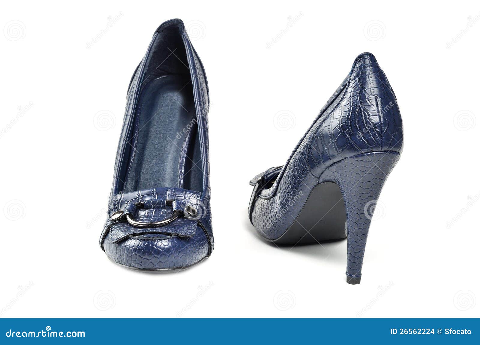 High Heels Shoes in Crocodile Leather Stock Photo - Image of decoration ...