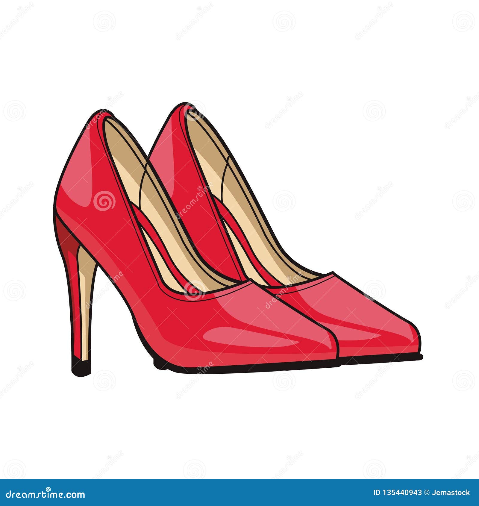 High heels shoes stock vector. Illustration of purse - 135440943