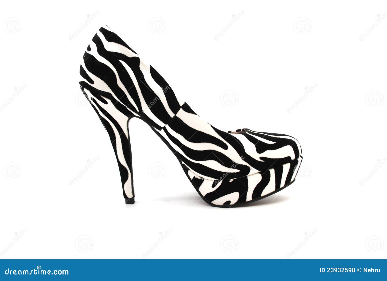 DİVOLYA White Zebra Fuchsia Daily Use Heeled Shoes