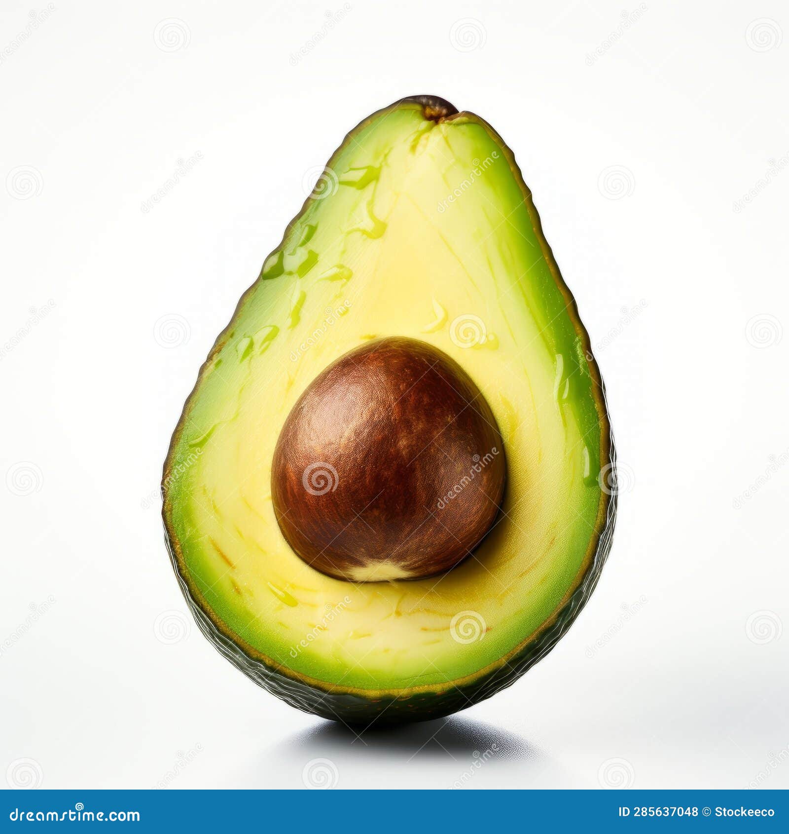 high-key avocado product photography on white background