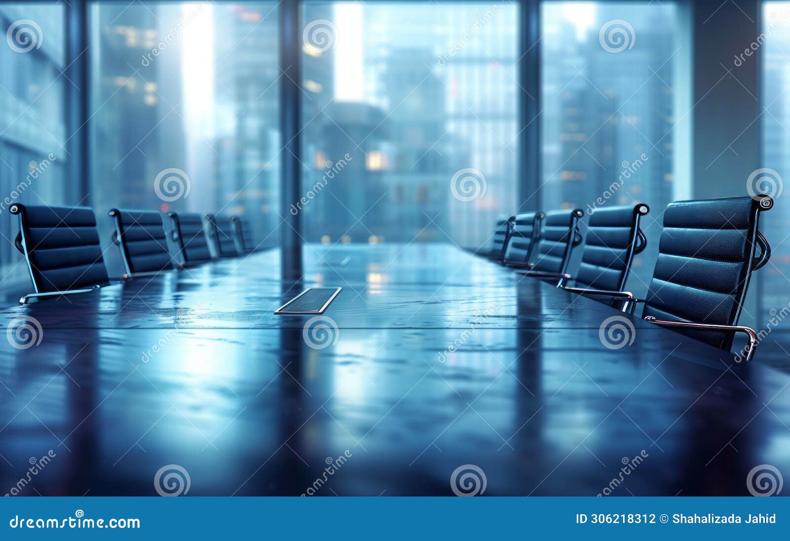 high level meeting of excutive room is decorated with stylish table and chairs around.