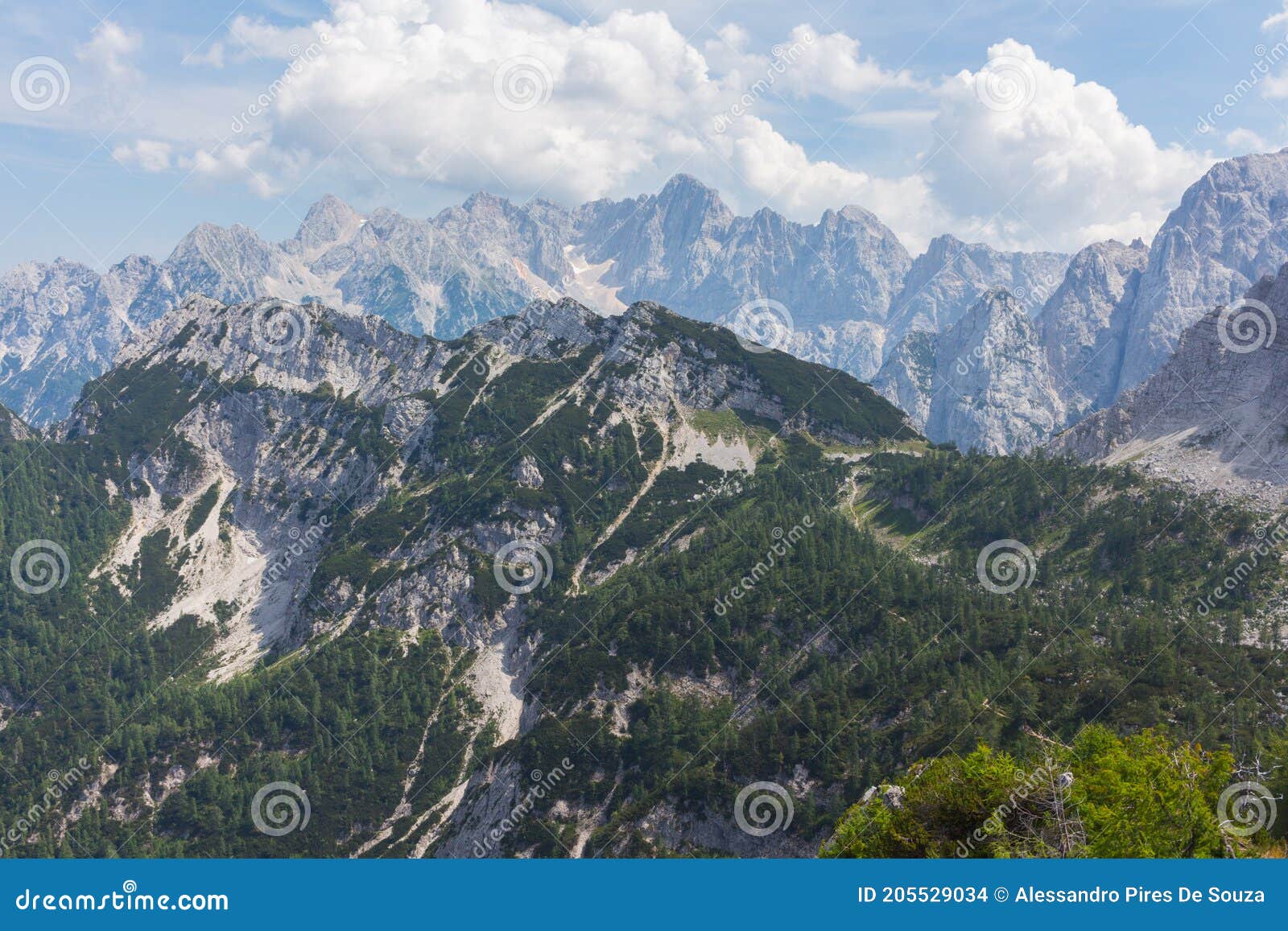 high mountains in slovenia during the hiking to slemenova ÃÂ pica.