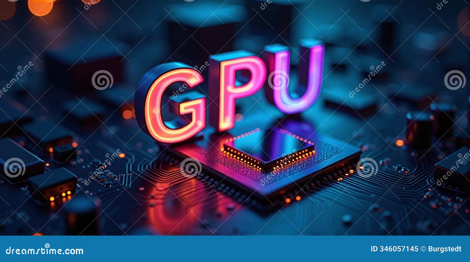 high-performance gpu processor mounted on advanced technological motherboard circuitry