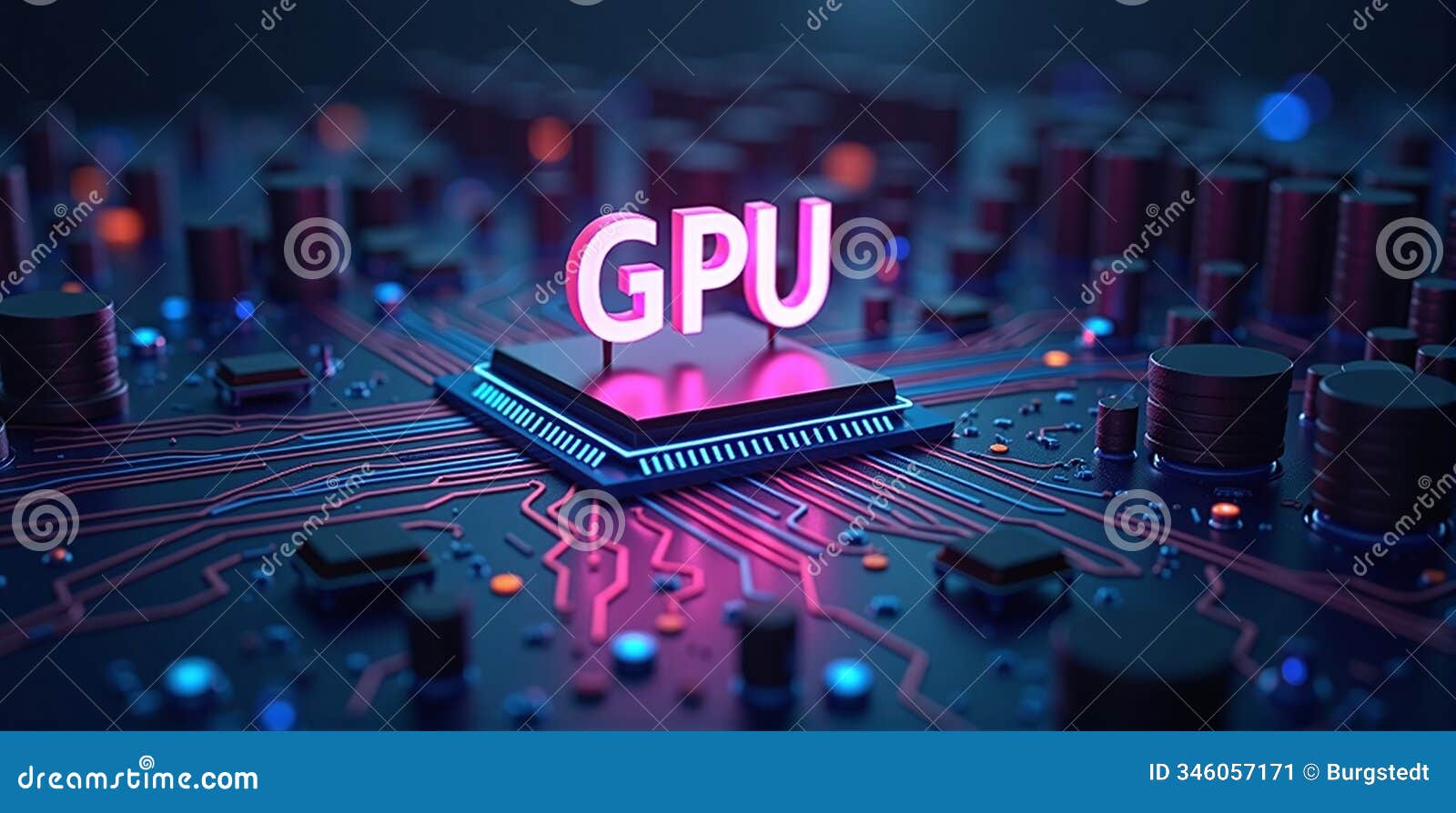 high-performance gpu processor mounted on advanced technological motherboard circuitry