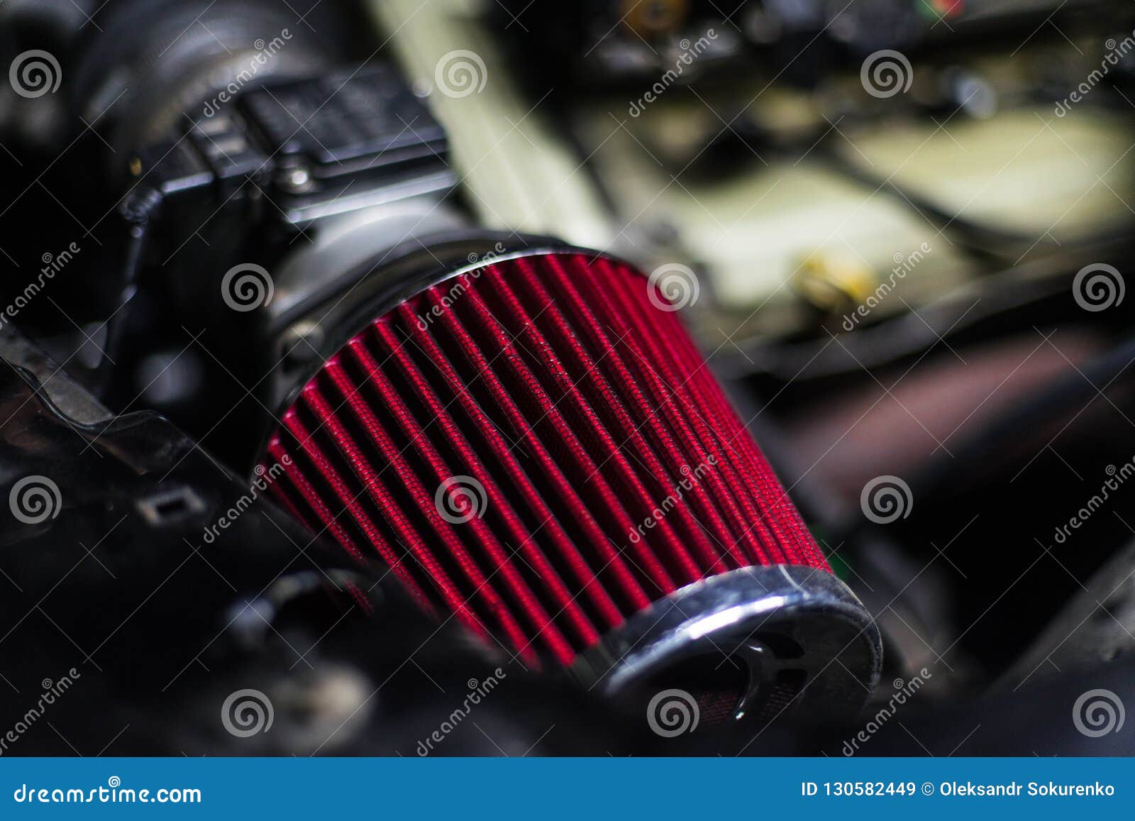 High Performance Red Air Filter of Sport Car Stock Image Image of performance, editorial