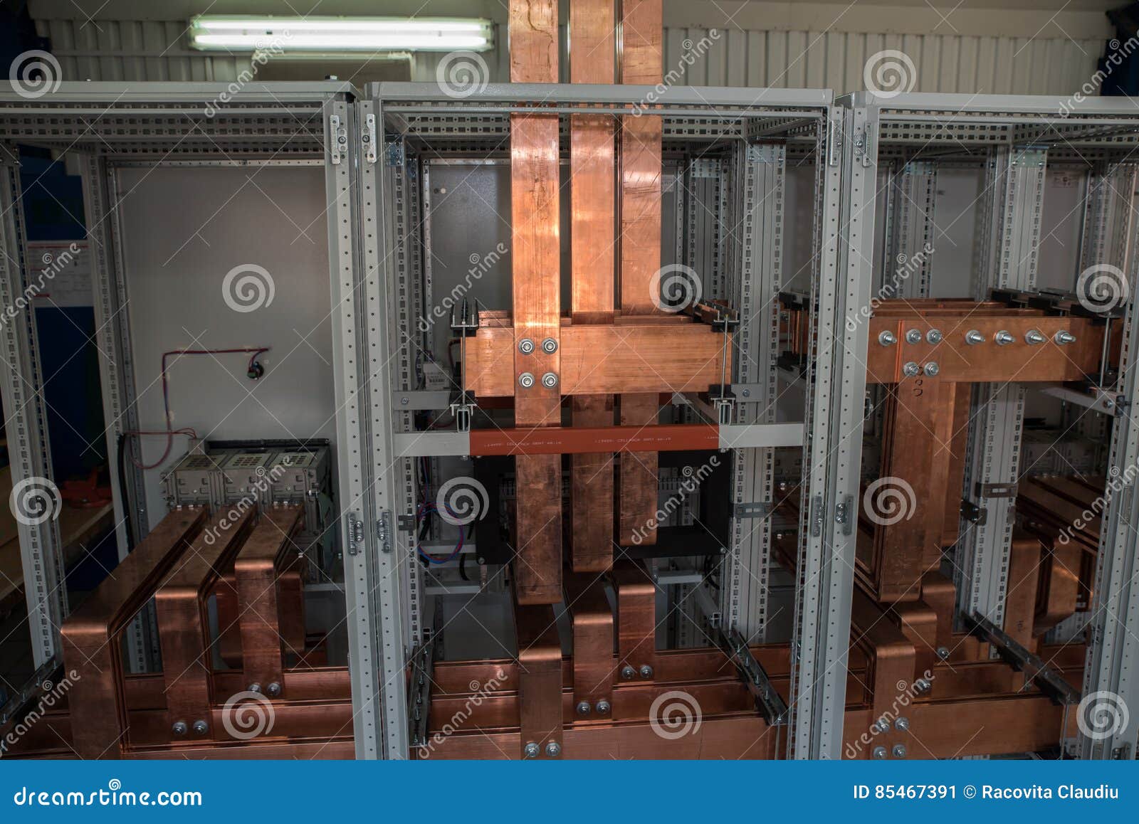 High Power Electrical Board with Copper Bars Stock Image Image of
