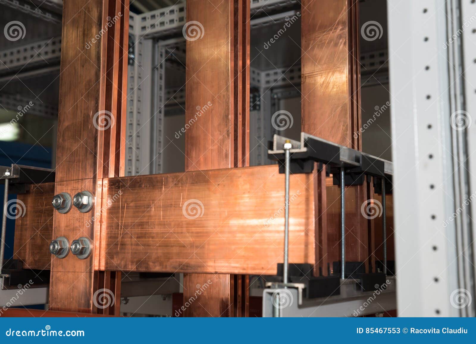 High Power Electrical Board with Copper Bars Stock Image Image of