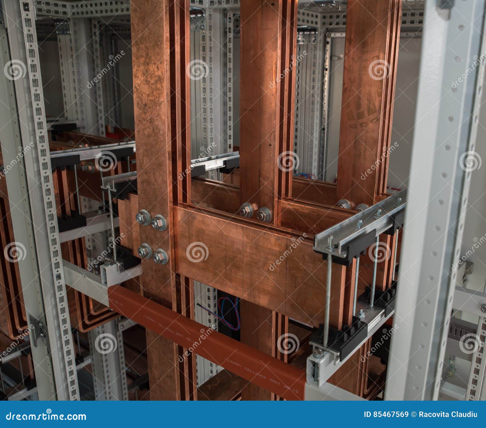 High Power Electrical Board with Copper Bars Stock Image Image of