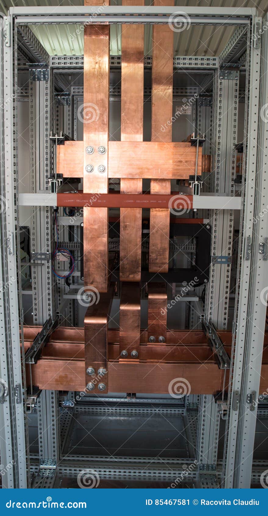 High Power Electrical Board with Copper Bars Stock Image Image of