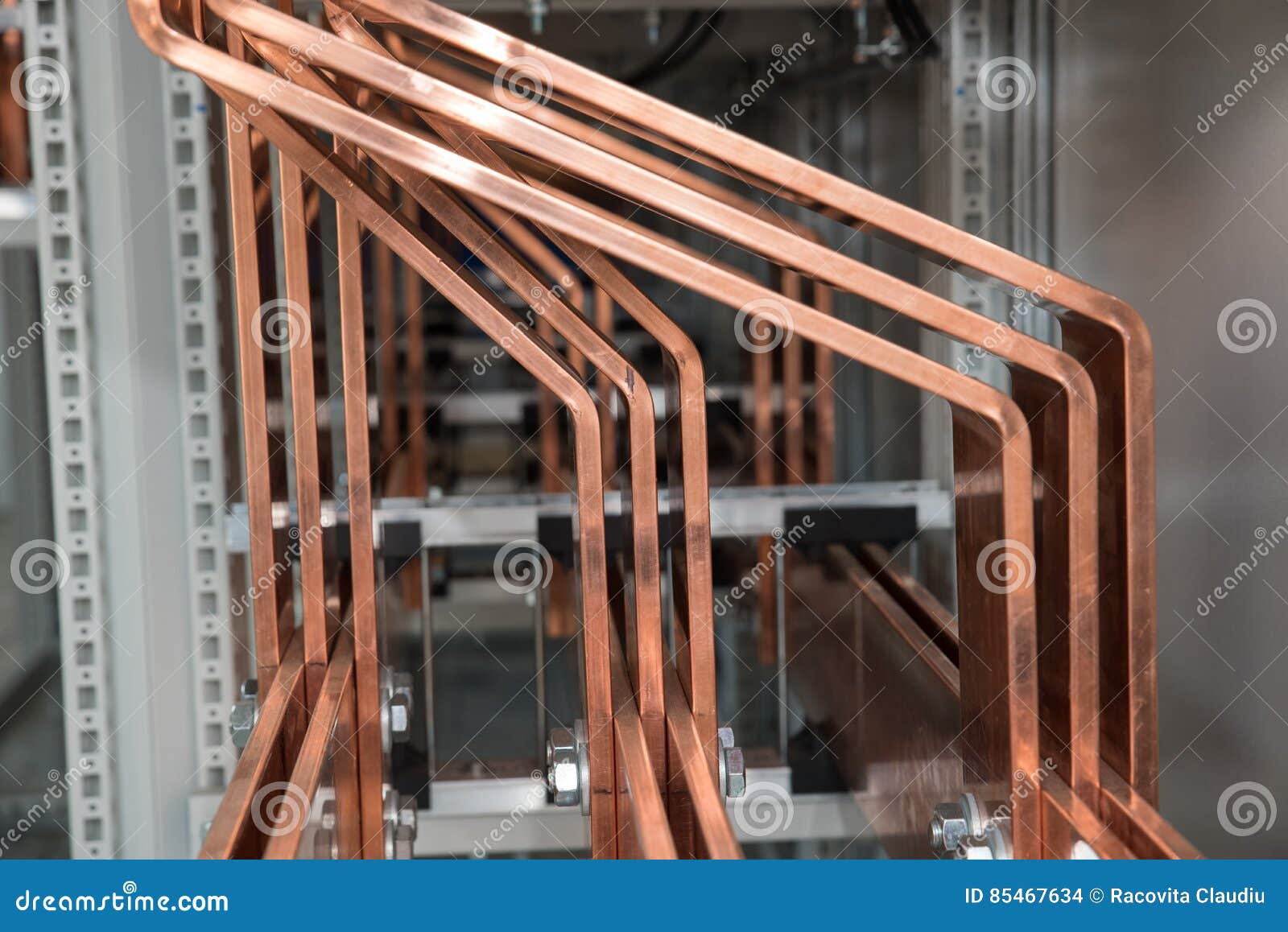 High Power Electrical Board with Copper Bars Stock Photo Image of