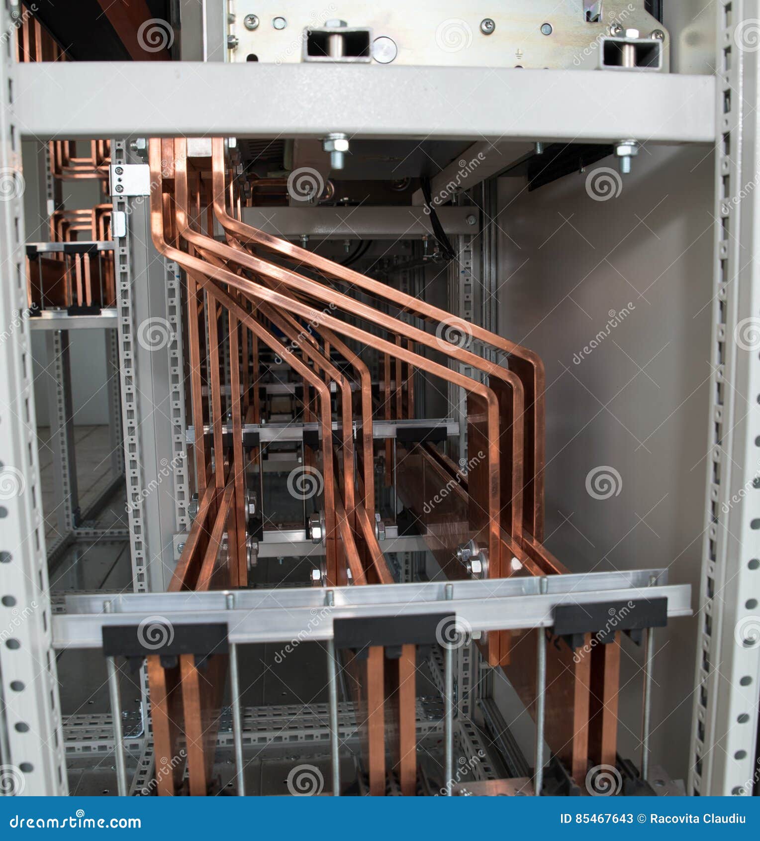 High Power Electrical Board with Copper Bars Stock Image Image of