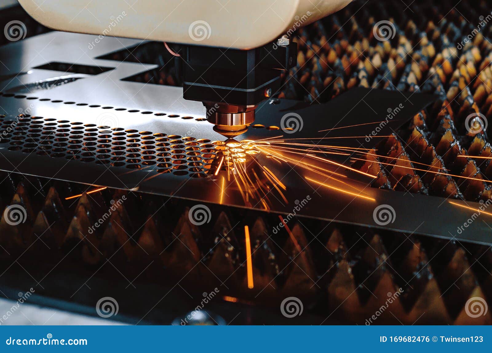 High Precision CNC Laser Cutting Metal Sheet Stock Photo - Image of