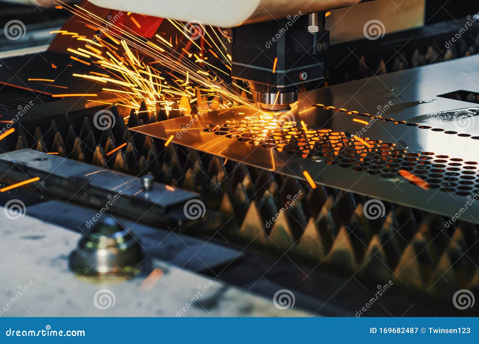 High Precision CNC Laser Cutting Metal Sheet Stock Image - Image of