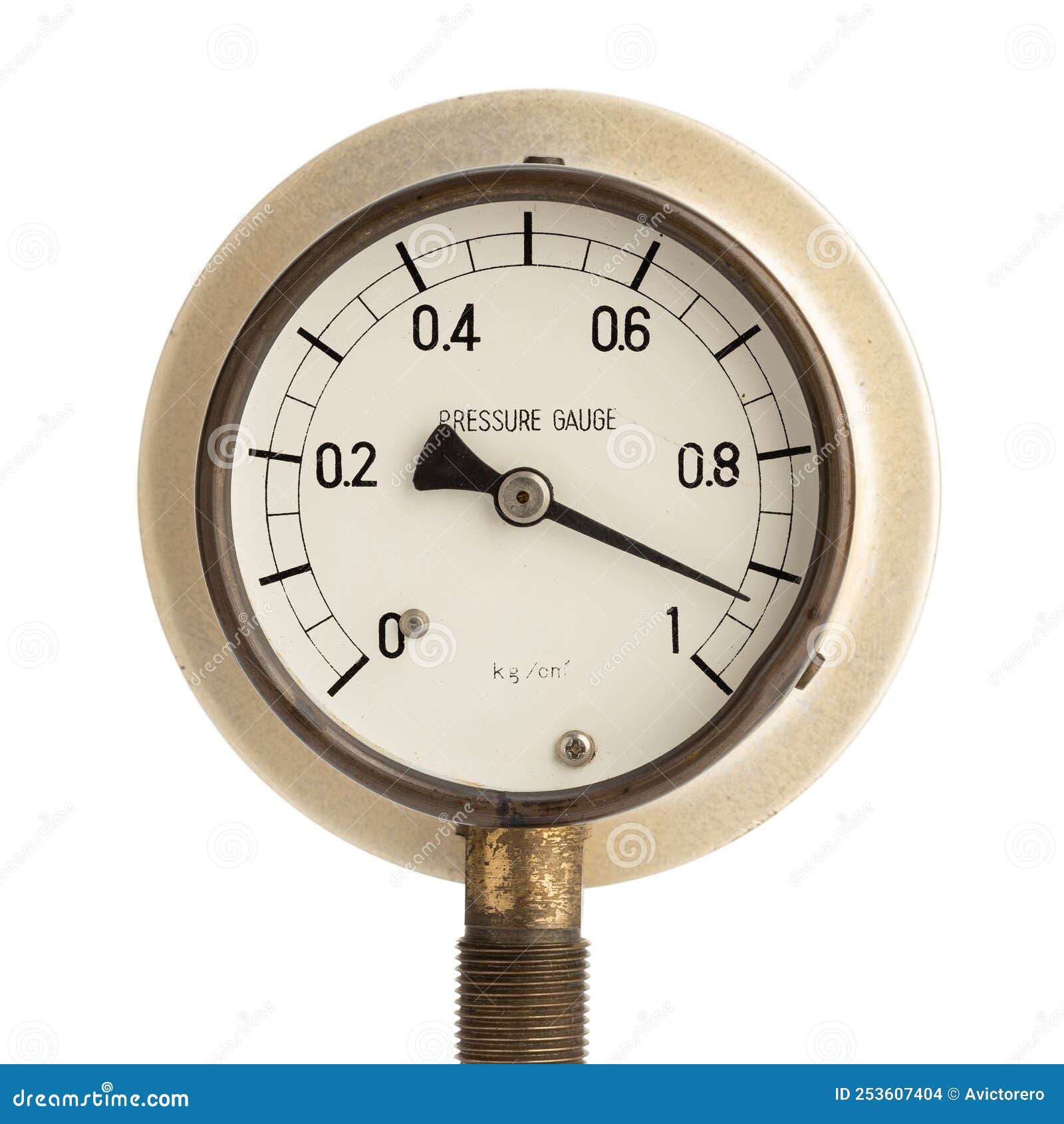 Industrial Pressure Gauge Manometer Marking High Readings Isolated on ...