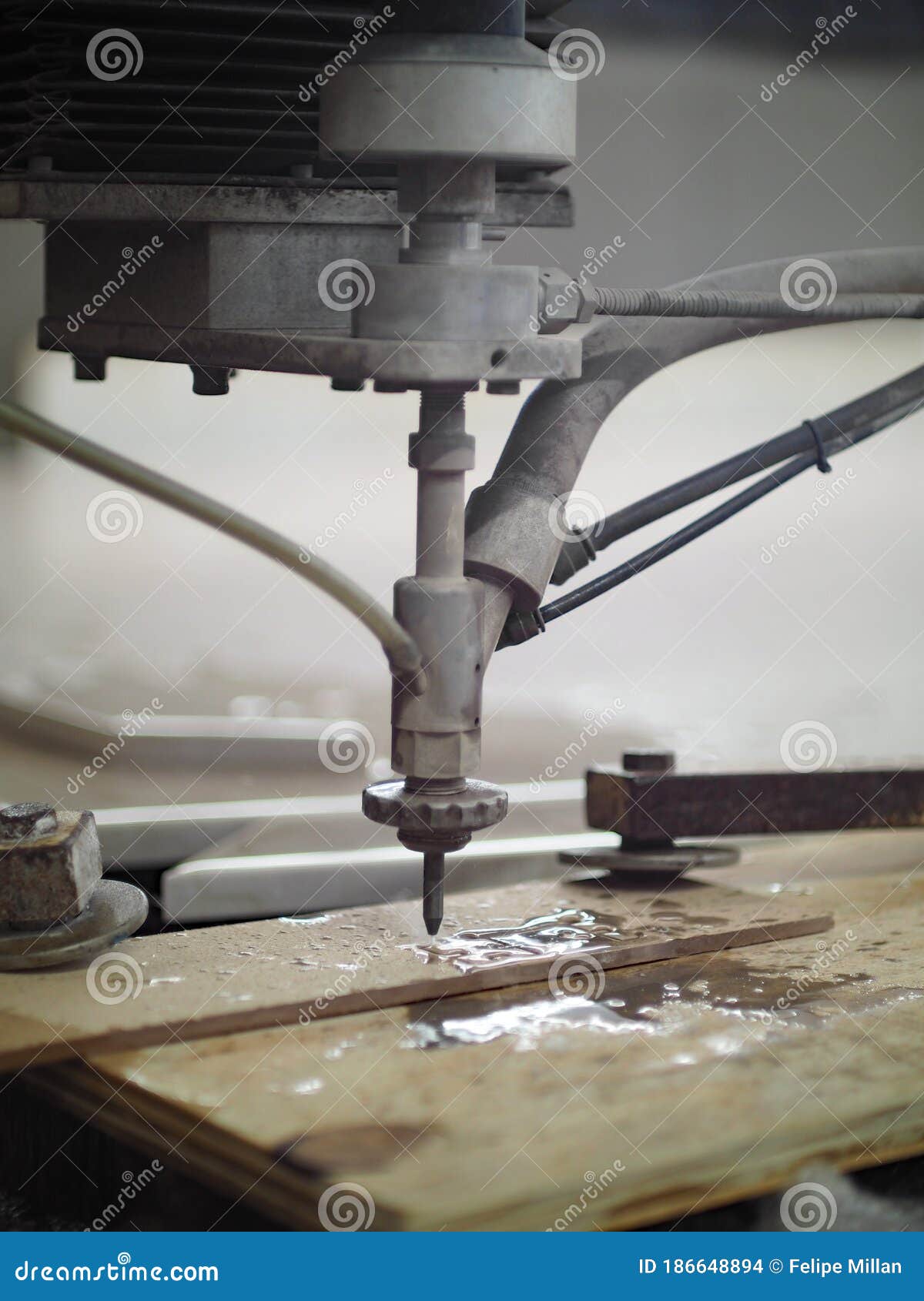 High Pressure Waterjet Cutting Acrylic Stock Photo - Image of