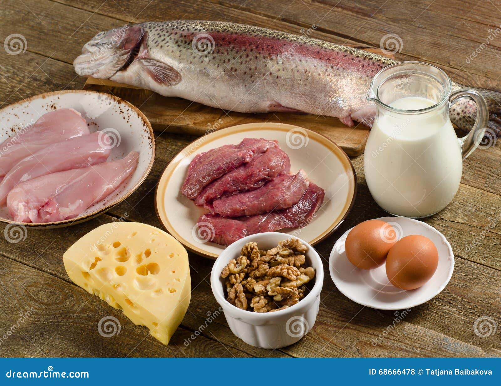 High Protein Foods for Balanced Diet. Stock Photo Image of organic, fish 68666478