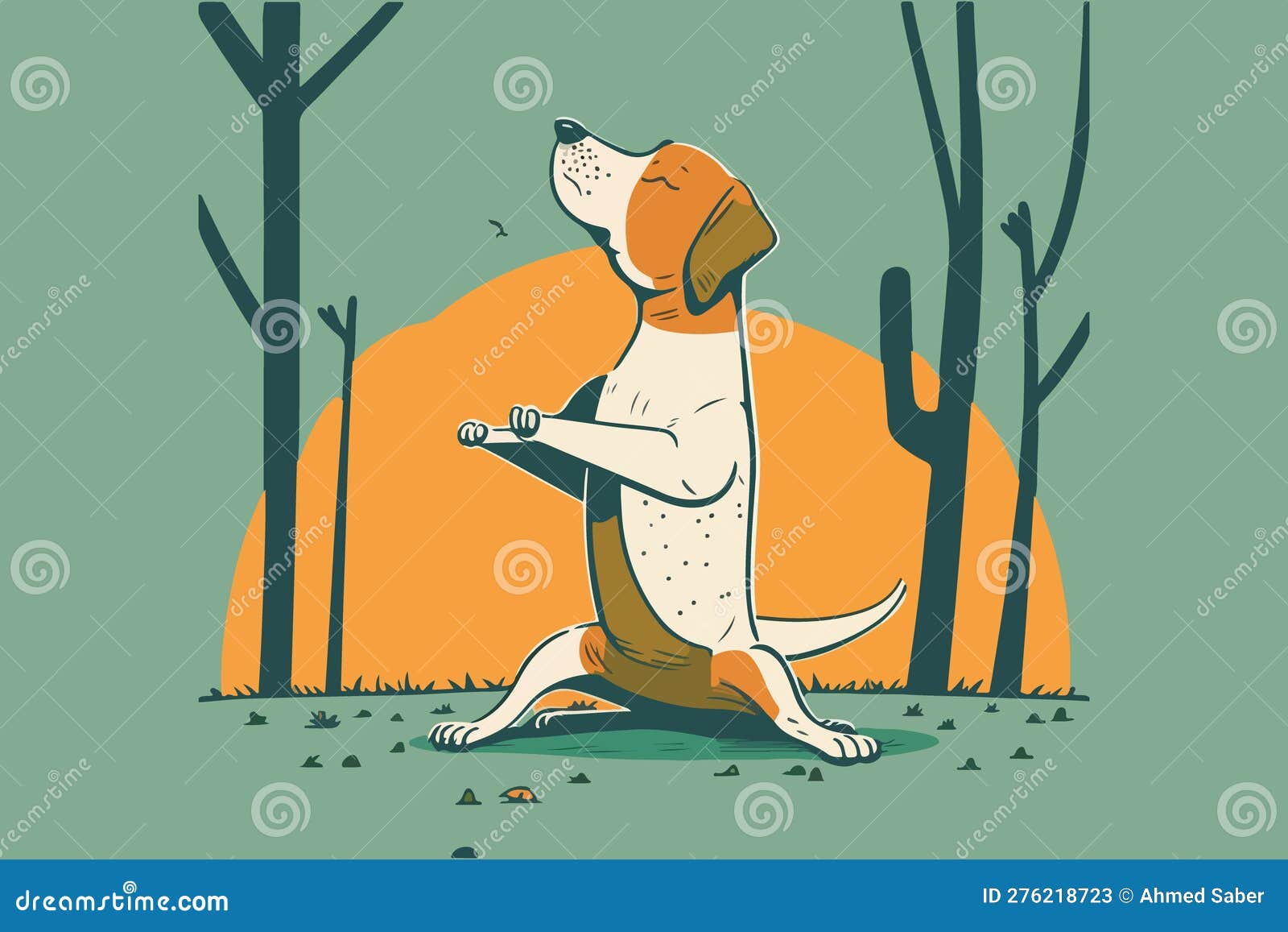 dog playing yoga  