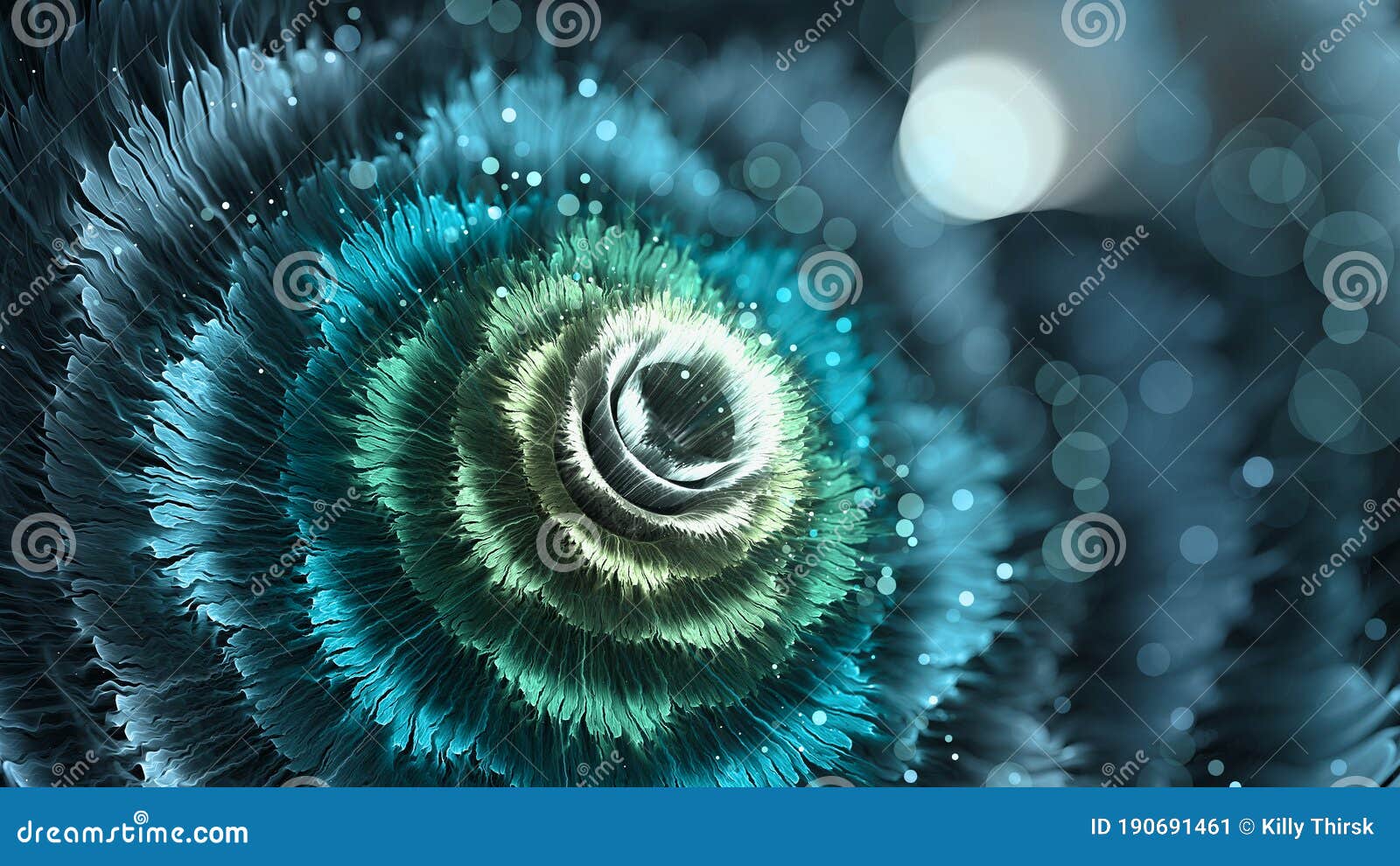 high quality bloom fractal flower art with blur