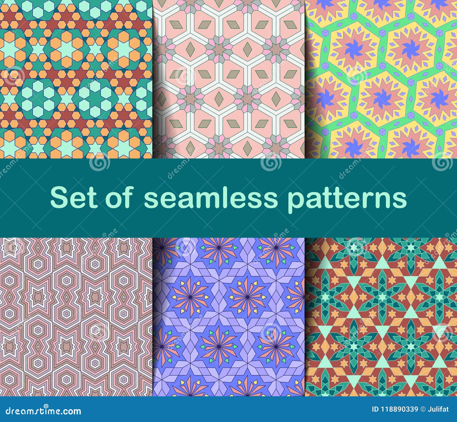 High-quality Colorful Wallpaper in Islamic or Arabic Style. Seamless ...