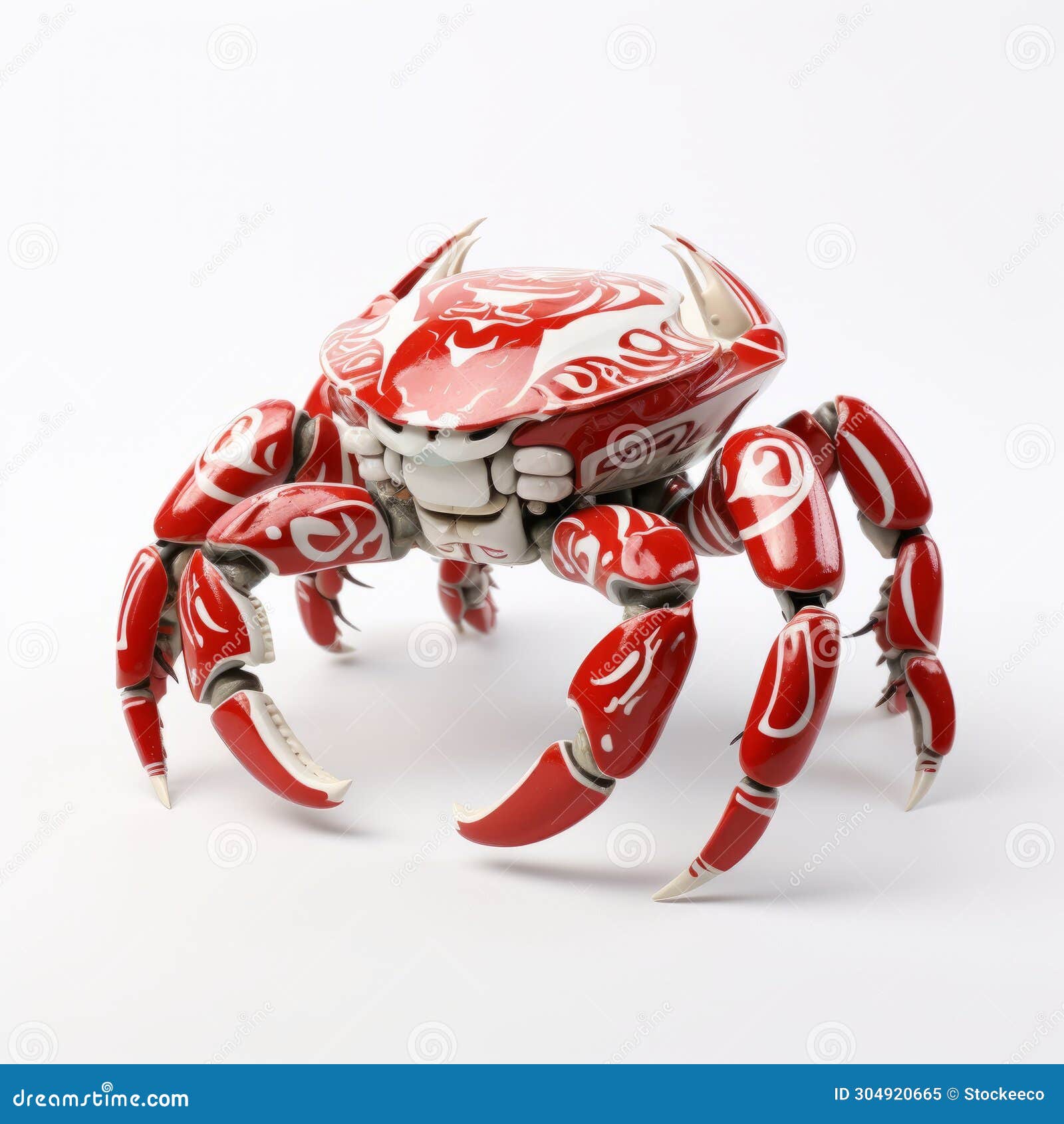 high-quality 3d rendering of maori-inspired red crab robot
