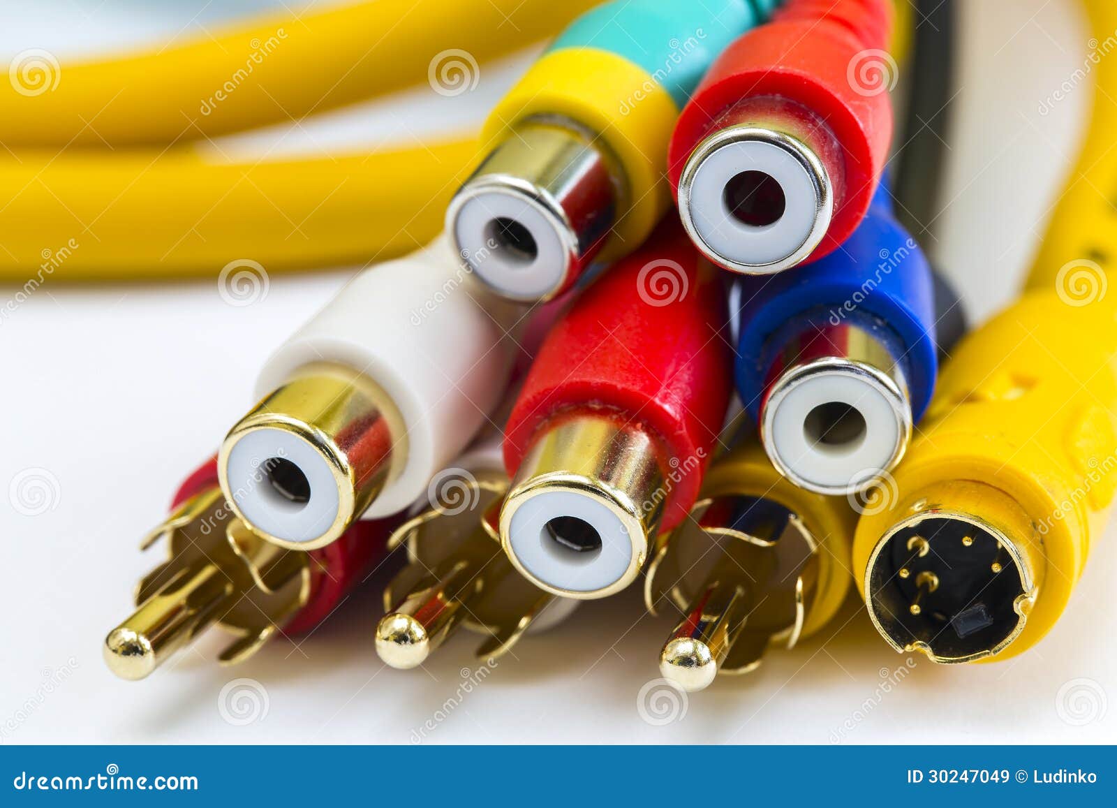 Gold Plated Connectors for Audio and Video Cables Stock Image Image